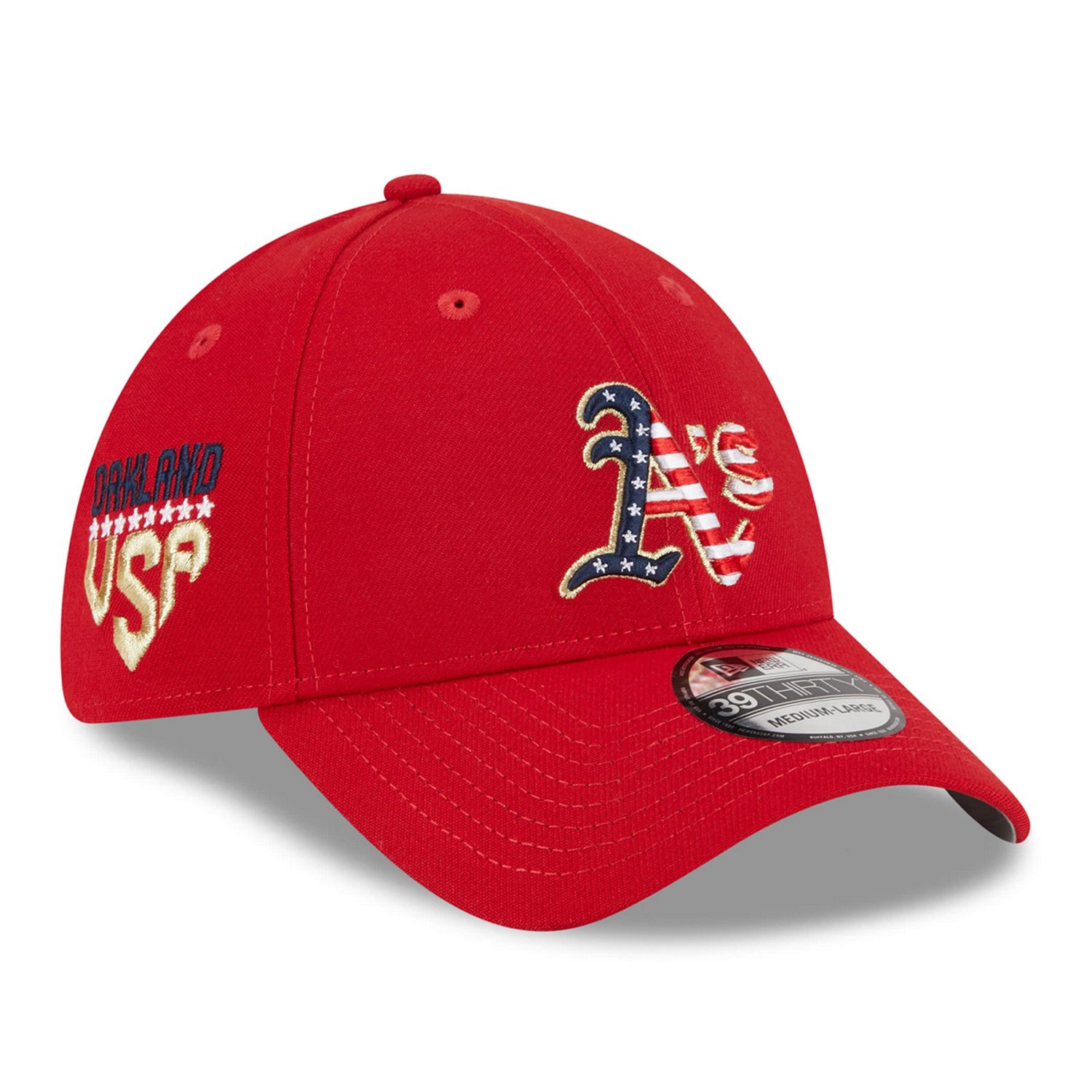 New Era Oakland Athletics 2023 Fourth of July 39THIRTY Flex Fit Hat                                                              - view number 1