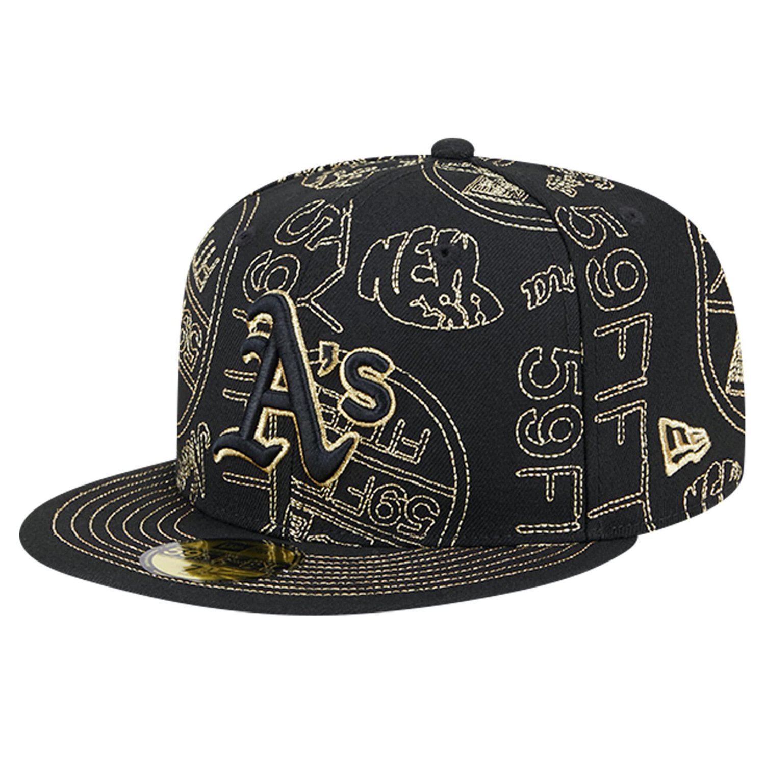 New Era Oakland Athletics 59FIFTY Day Allover Fitted Hat                                                                         - view number 1