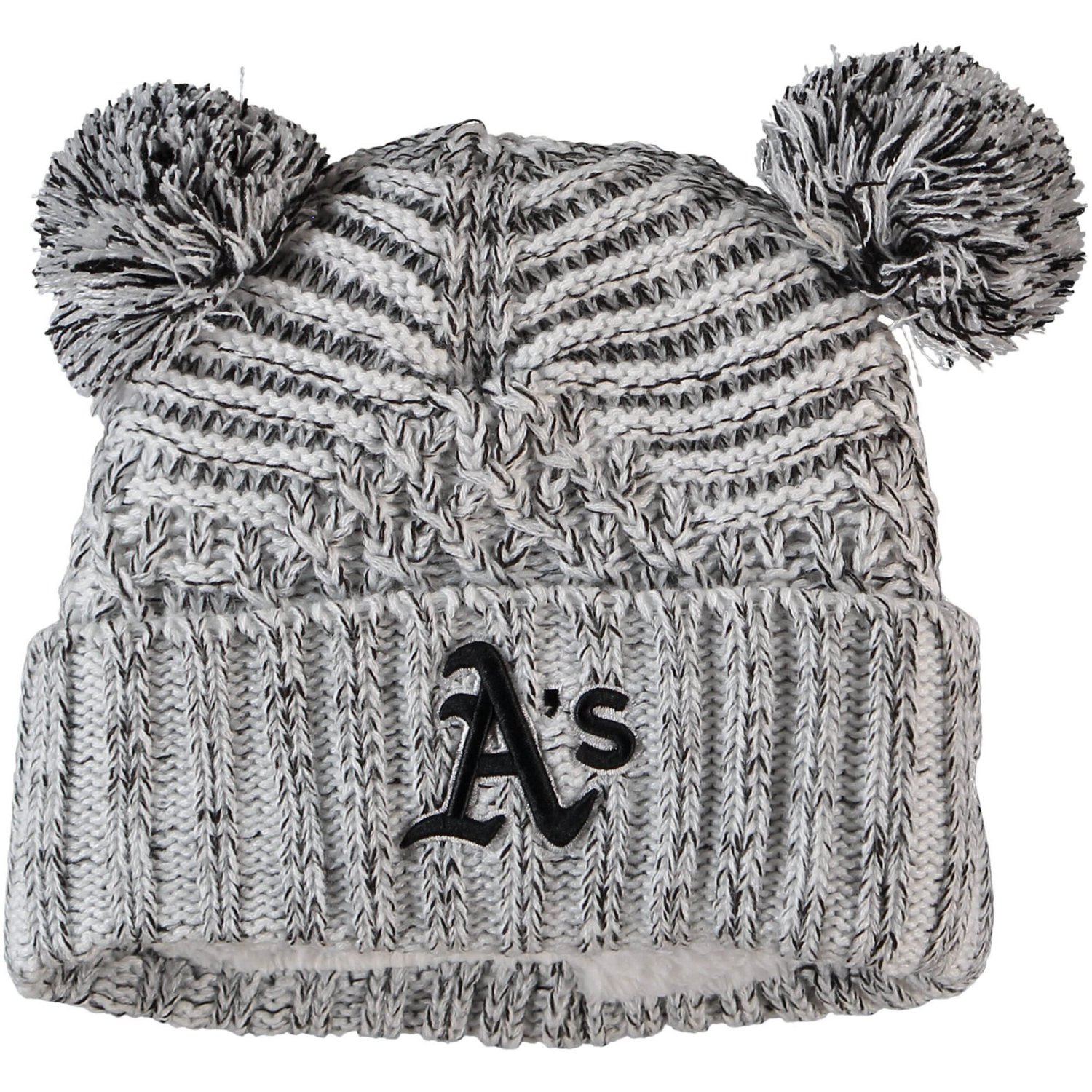 New Era Oakland Athletics Dual Cuffed Knit Hat with Poms | Academy