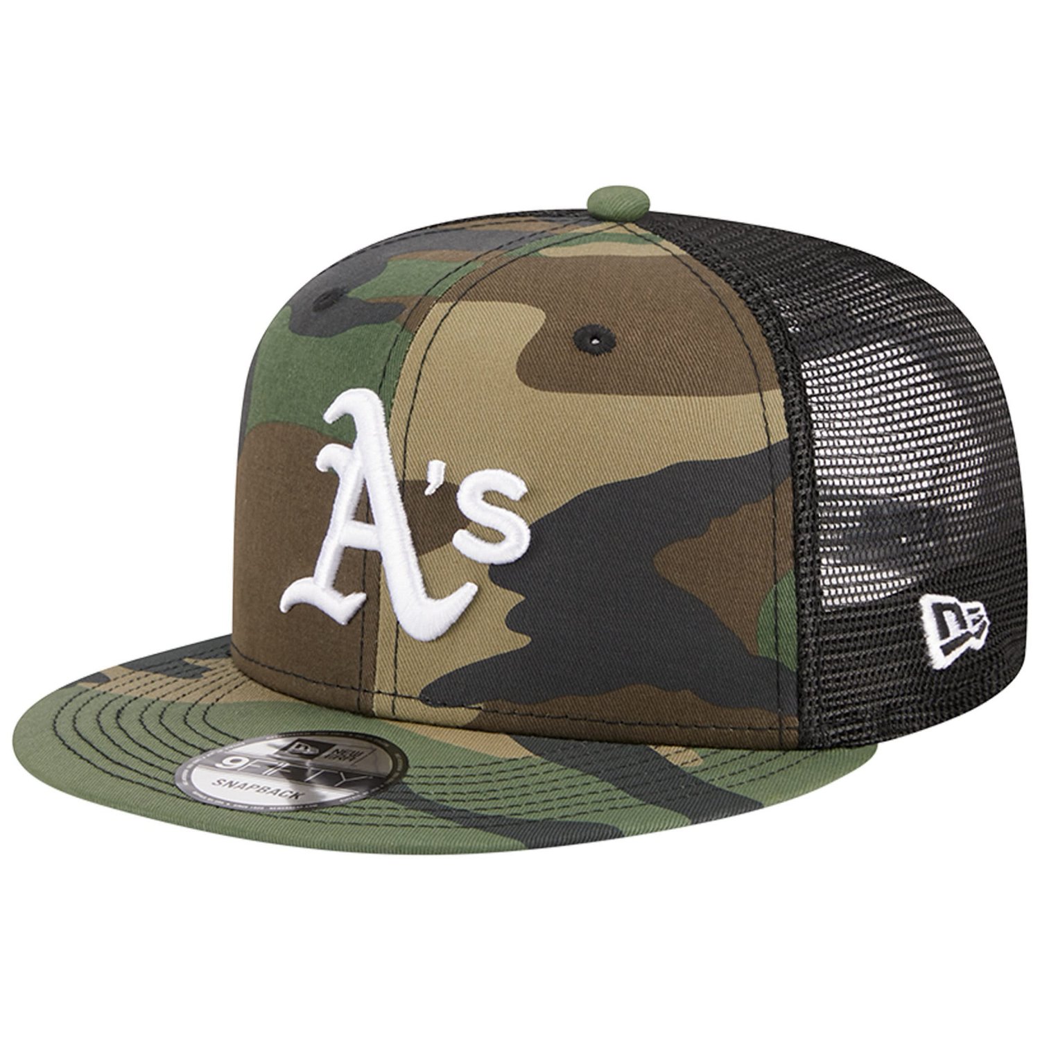 New Era Oakland Athletics Woodland Trucker 9FIFTY Snapback Hat