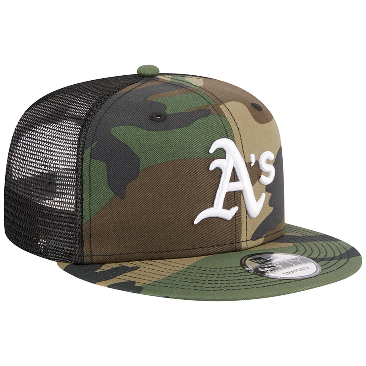 New Era Oakland Athletics Woodland Trucker 9FIFTY Snapback Hat