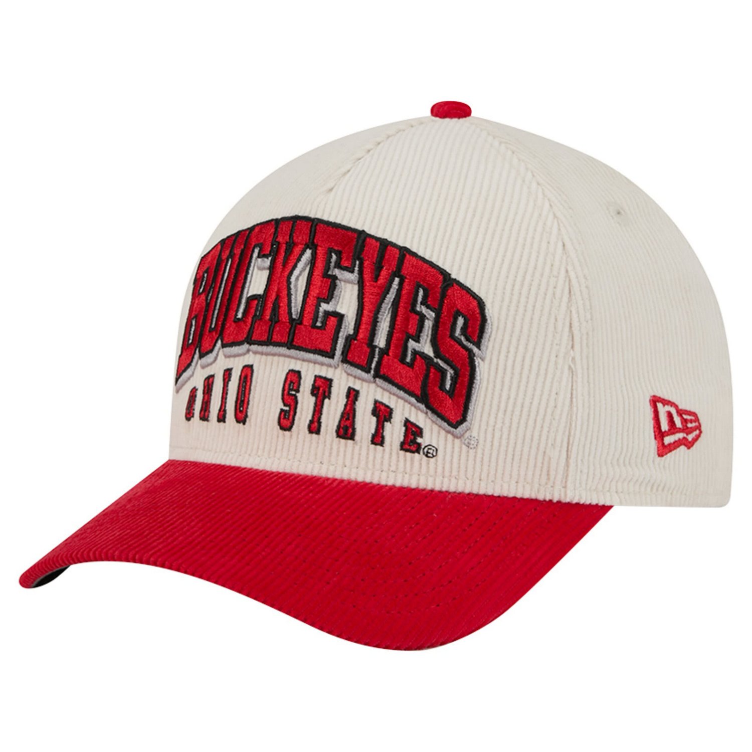 New Era Ohio State Buckeyes Arch Two-Tone Corduroy 9FORTY A-Frame Adjustable Hat