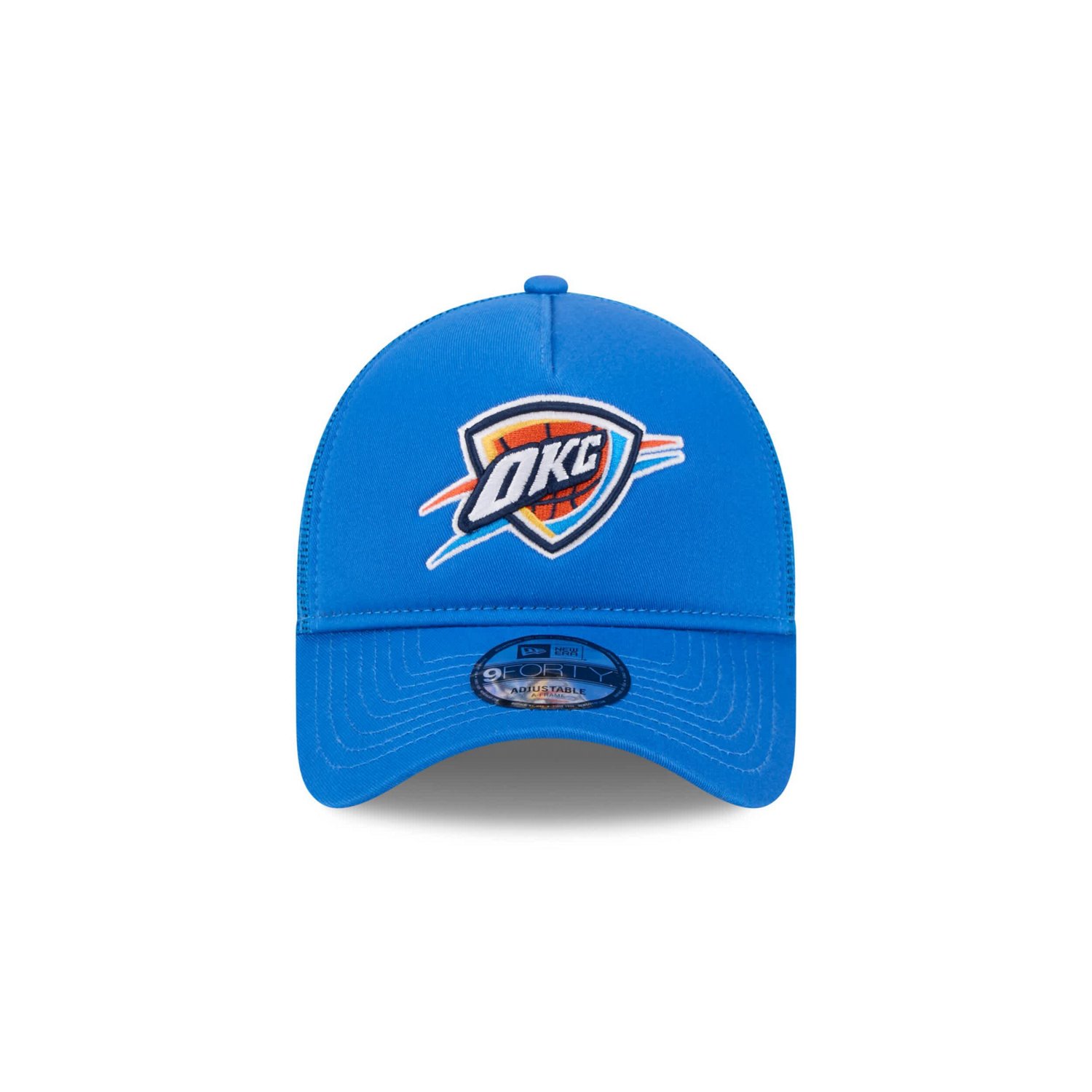 New Era Oklahoma City Thunder Core Logo Foam Front A-Frame 9FORTY Adjustable Trucker Hat - view number 2