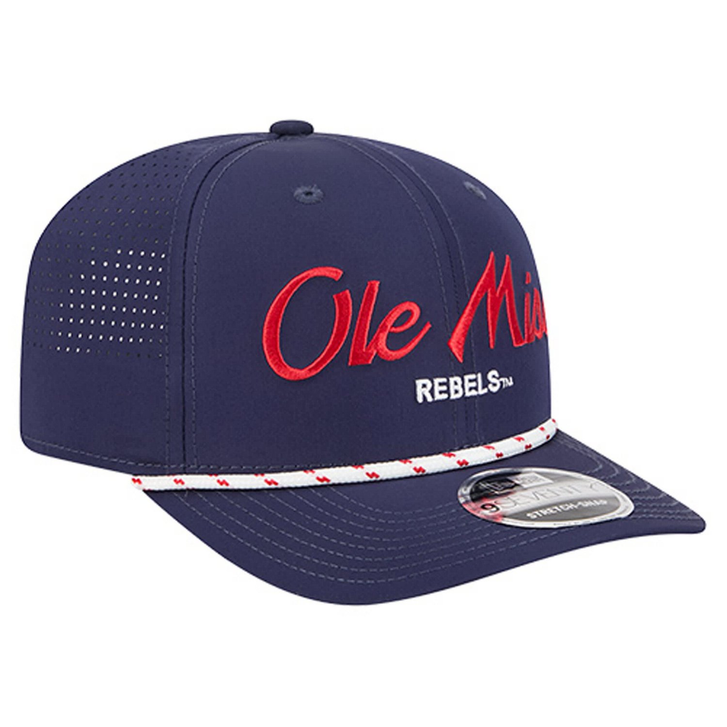 New Era Ole Miss Rebels Script Performance Rope 9SEVENTY Adjustable Hat - view number 3