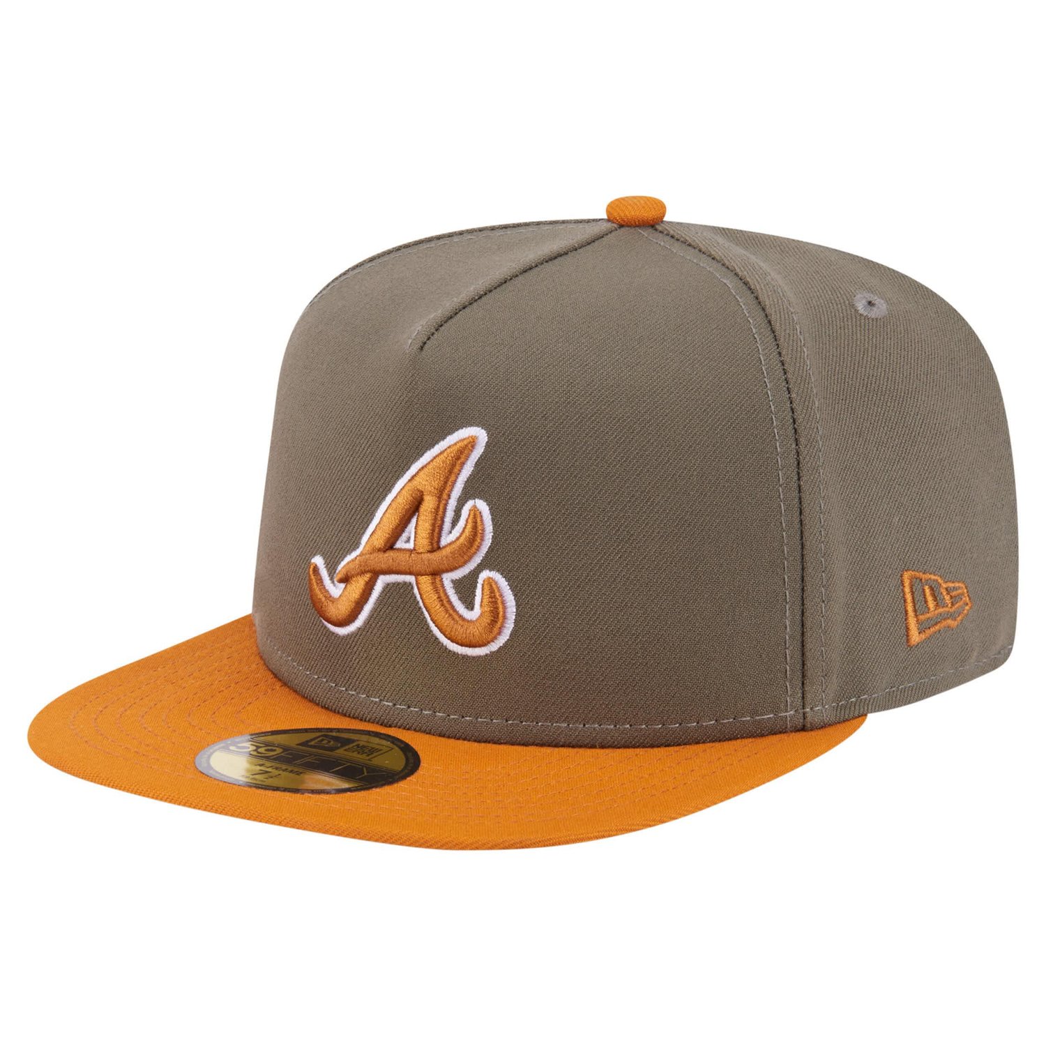 New Era Orange Atlanta Braves Two-Tone Color Pack A-Frame 59FIFTY Fitted Hat - view number 1