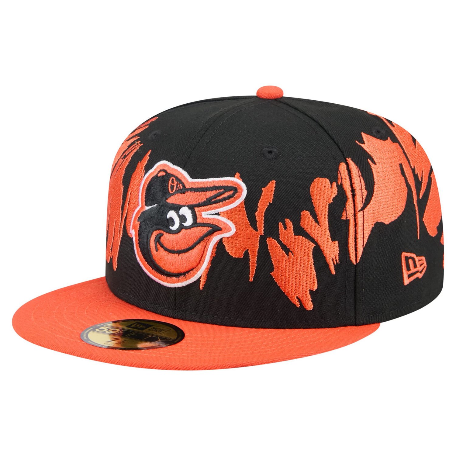 New Era Orange Baltimore Orioles Retro Pattern 59FIFTY Fitted Hat