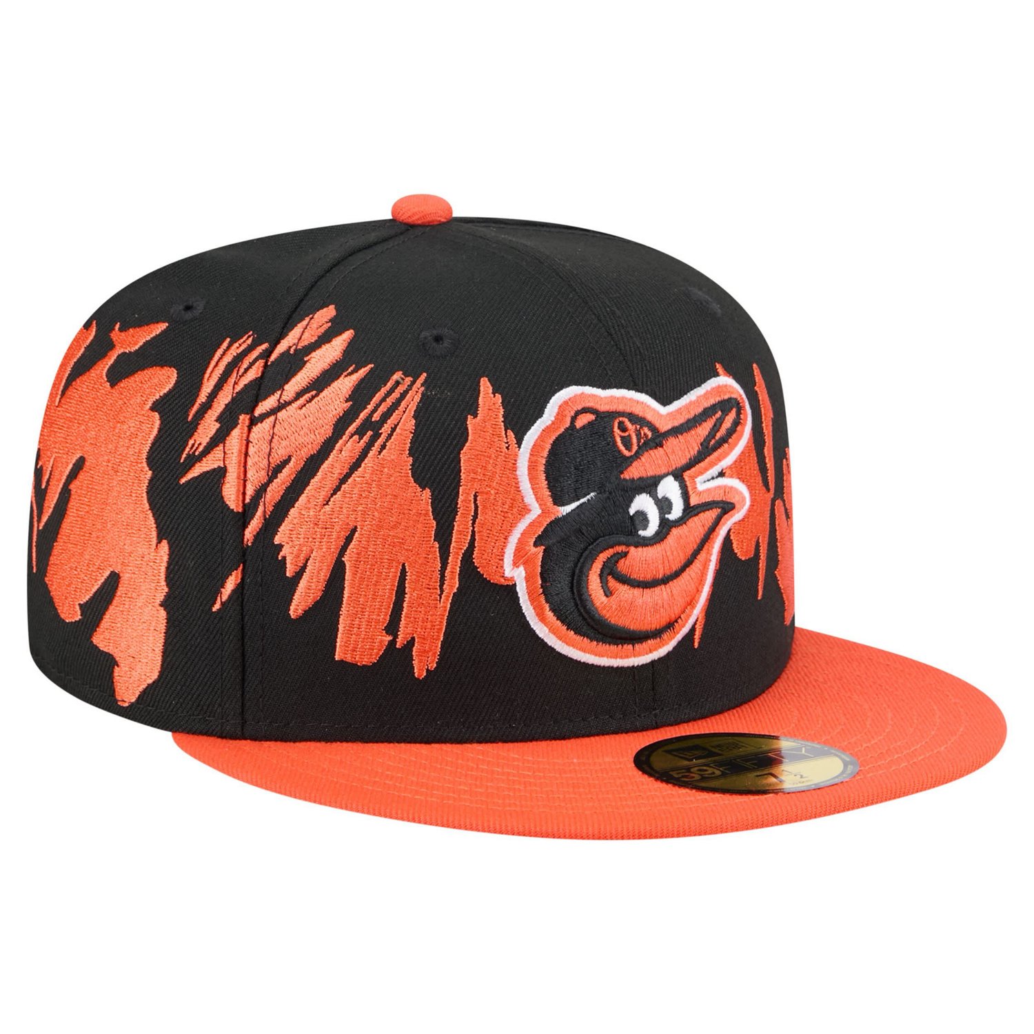New Era Orange Baltimore Orioles Retro Pattern 59FIFTY Fitted Hat - view number 3