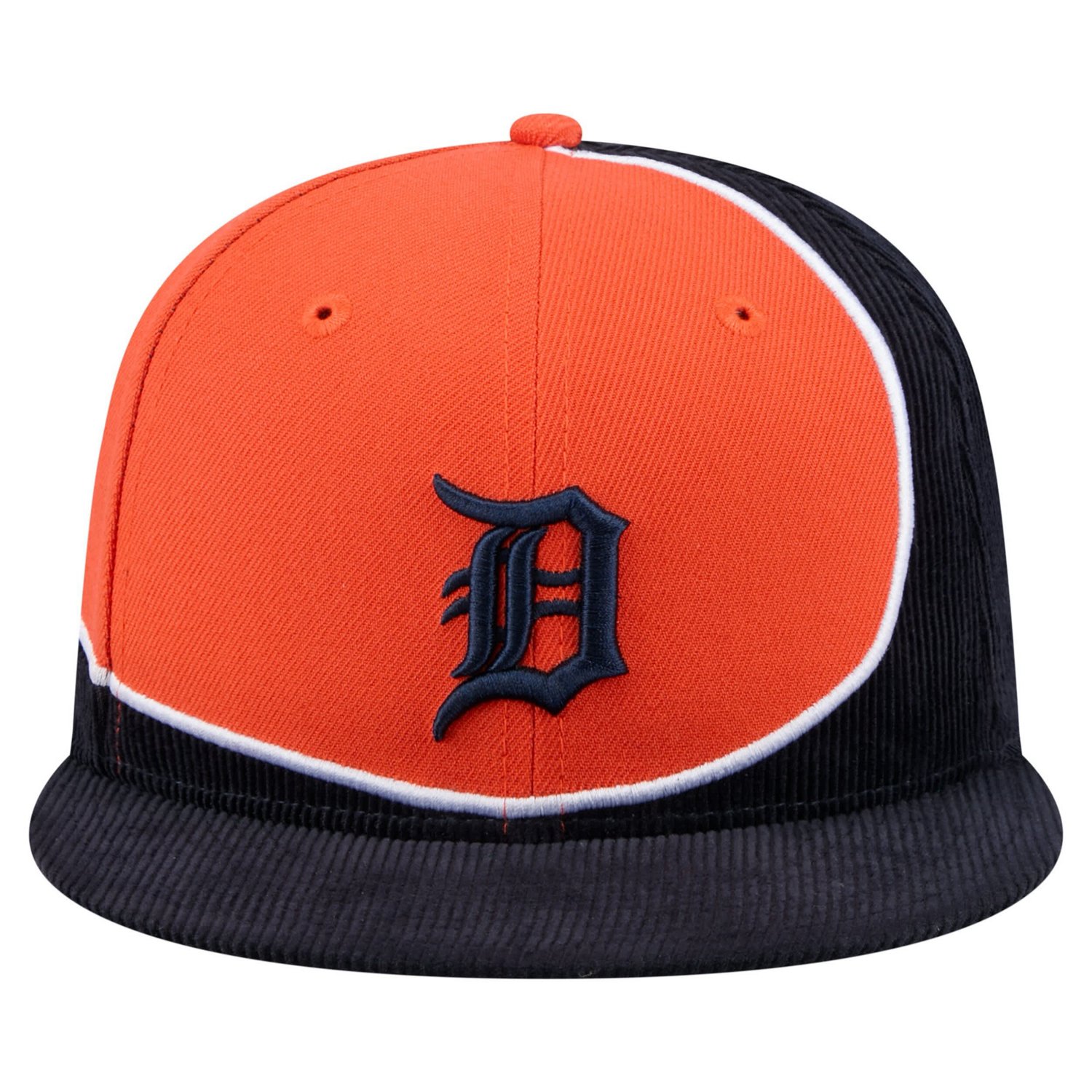 New Era Orange Detroit Tigers Retro Split Corduroy Snapback Hat - view number 2