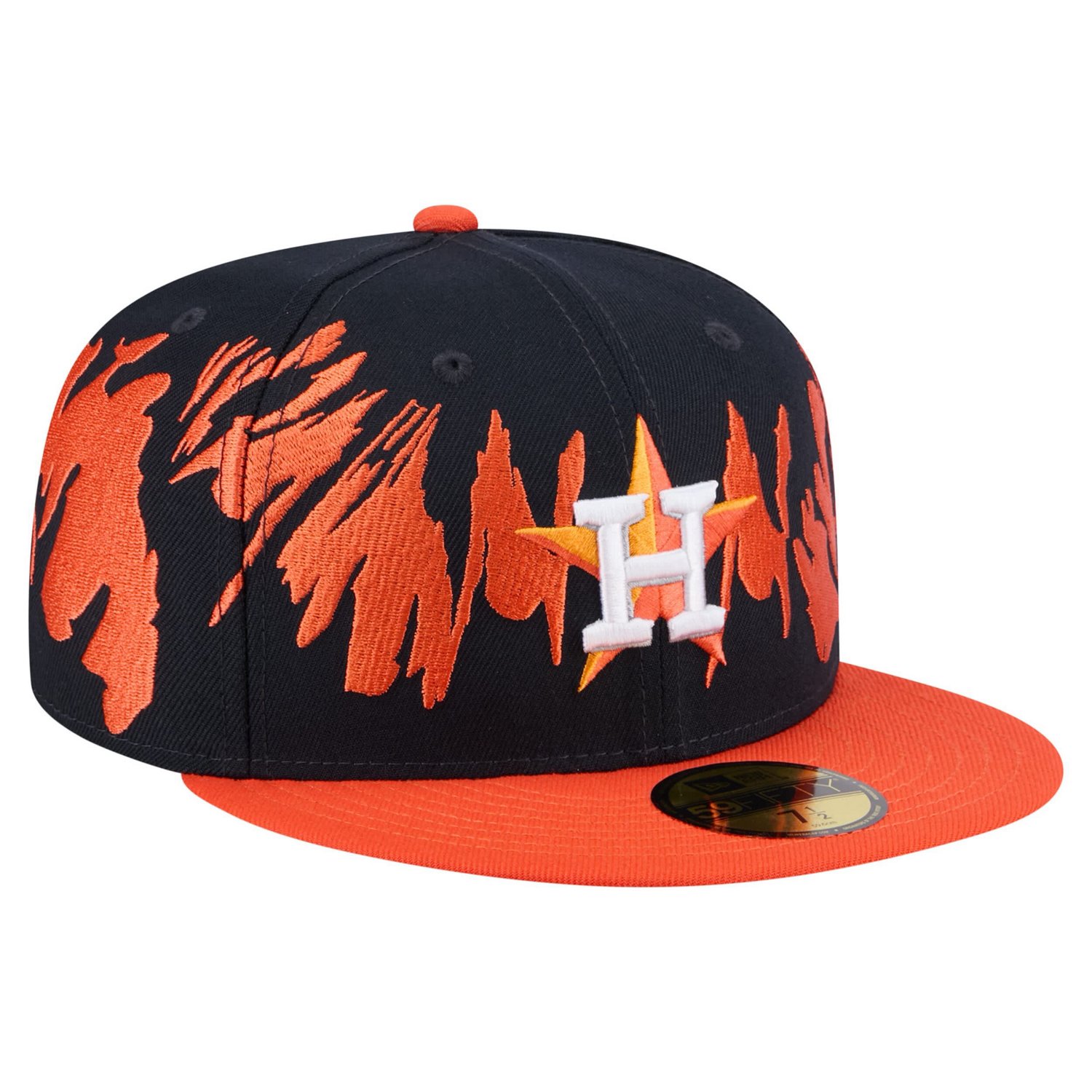 New Era Orange Houston Astros Retro Pattern 59FIFTY Fitted Hat - view number 3