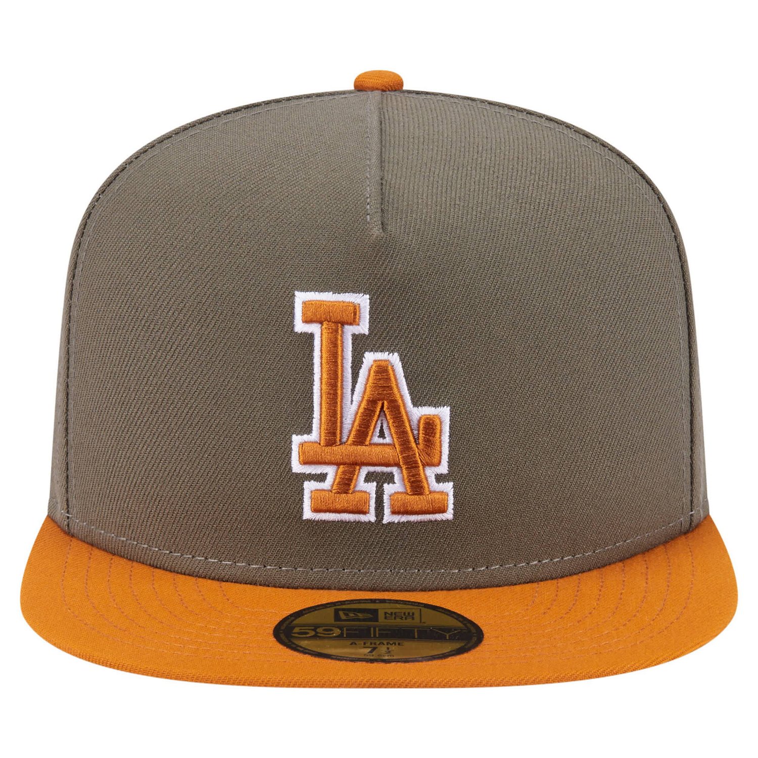 New Era Orange Los Angeles Dodgers Two-Tone Color Pack A-Frame 59FIFTY Fitted Hat - view number 2