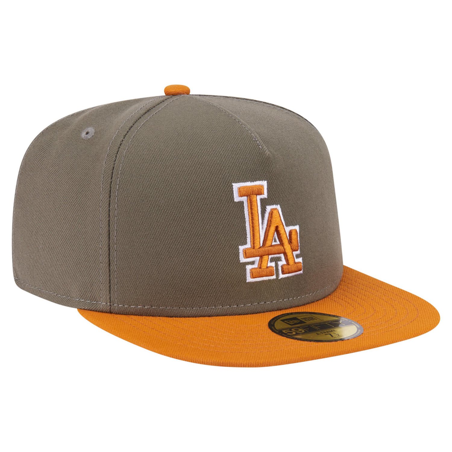New Era Orange Los Angeles Dodgers Two-Tone Color Pack A-Frame 59FIFTY Fitted Hat - view number 3
