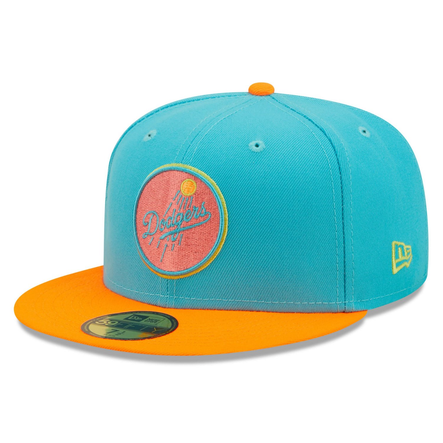 New Era Orange Los Angeles Dodgers Vice Highlighter 59FIFTY Fitted Hat - view number 3