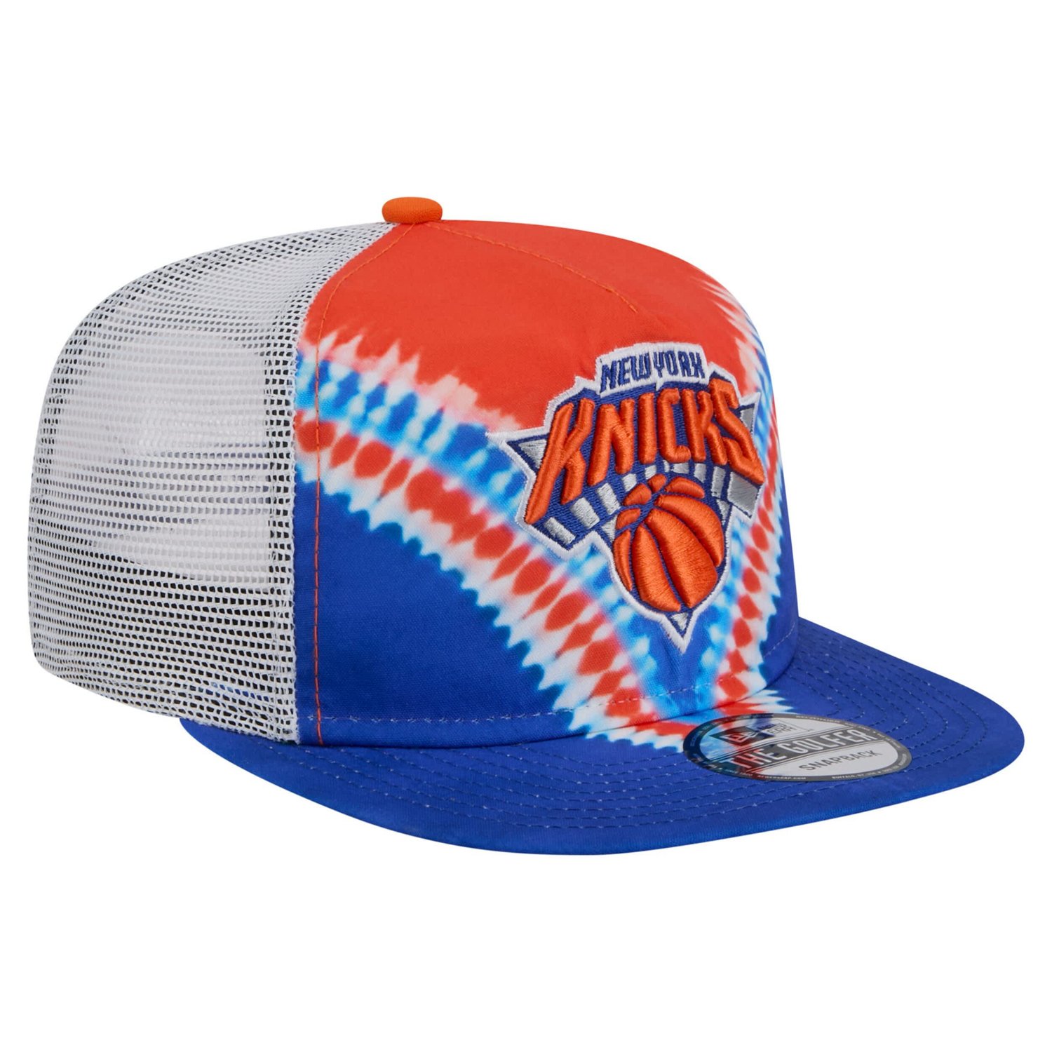 New Era Orange New York Knicks Throwback Dye Golfer Snapback Hat - view number 3