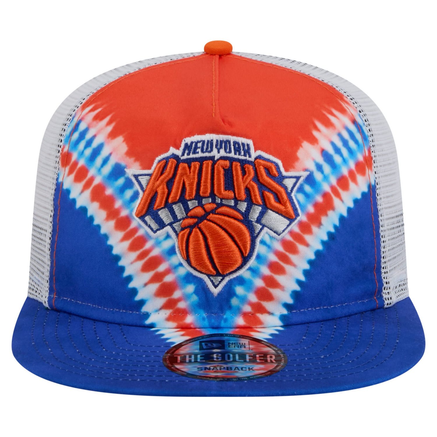 New Era Orange New York Knicks Throwback Dye Golfer Snapback Hat - view number 2