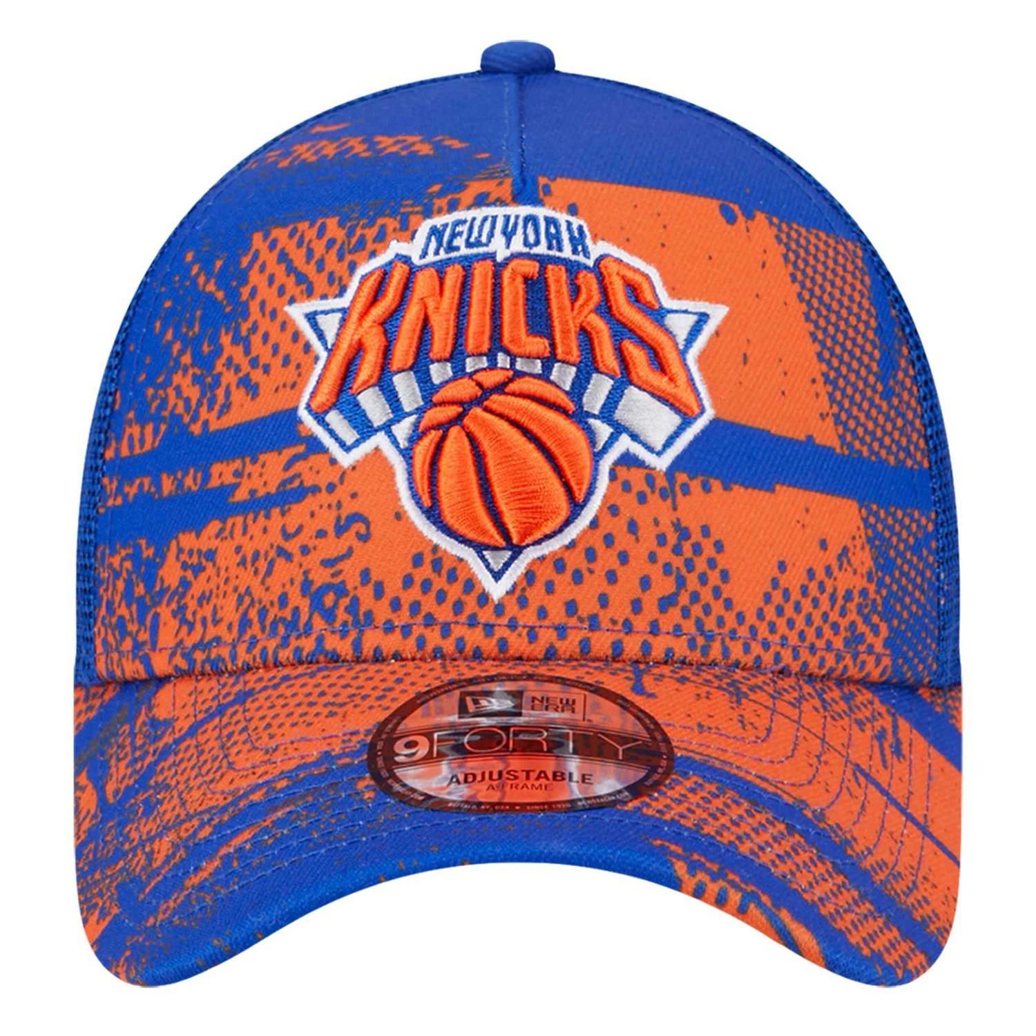 New Era Orange New York Knicks Tip Off A-Frame Trucker 9FORTY Adjustable Hat - view number 2