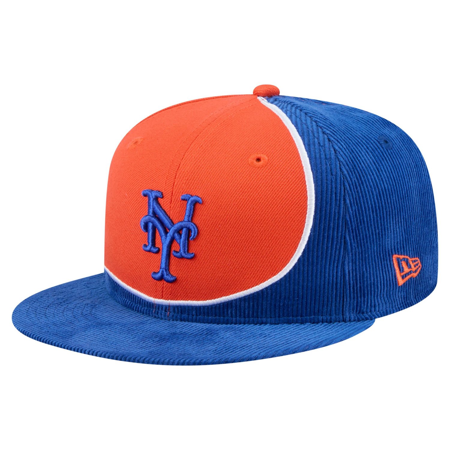 New Era Orange New York Mets Retro Split Corduroy Snapback Hat
