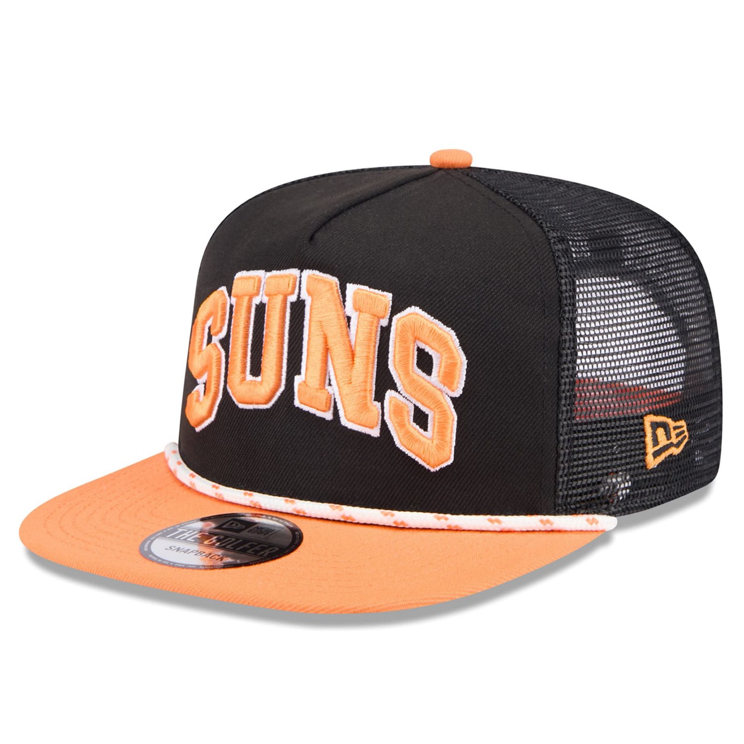 New Era Orange Phoenix Suns Throwback Team Arch Golfer Snapback Hat                                                              - view number 3
