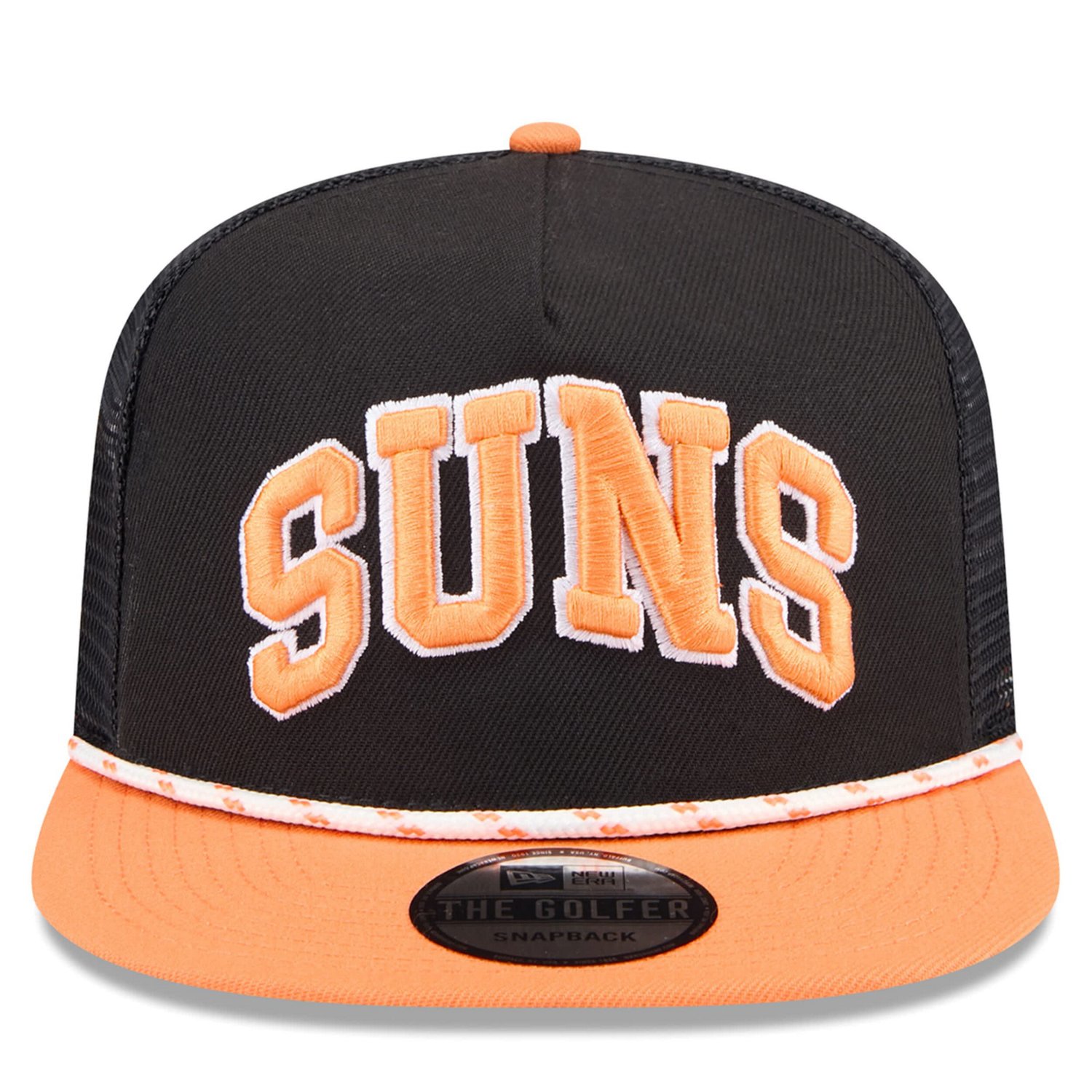 New Era Orange Phoenix Suns Throwback Team Arch Golfer Snapback Hat                                                              - view number 2