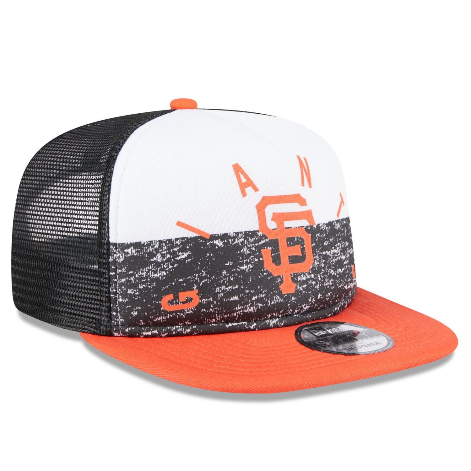 New Era Orange San Francisco Giants Team Foam Front A-Frame Trucker 9FIFTY Snapback Hat