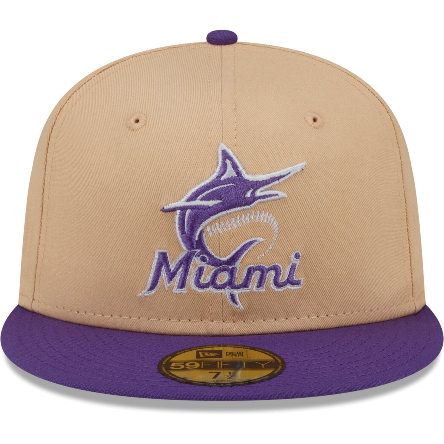 New Era Peach/ Miami Marlins 2003 World Series Side Patch 59FIFTY Fitted Hat - view number 2