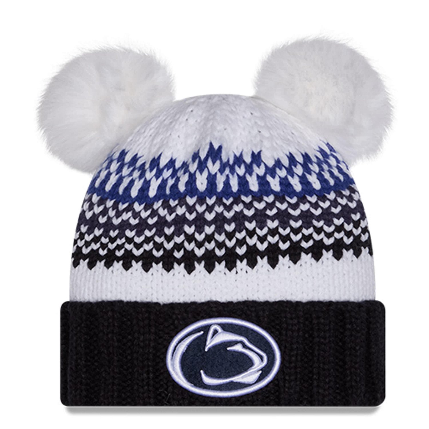 New Era Penn State Nittany Lions Double Pom  Print Cuffed Knit Hat