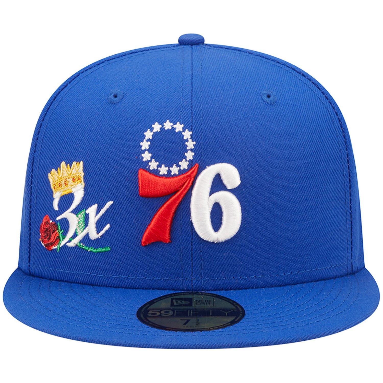 New Era Philadelphia 76ers 3x NBA Finals Champions Crown 59FIFTY Fitted Hat