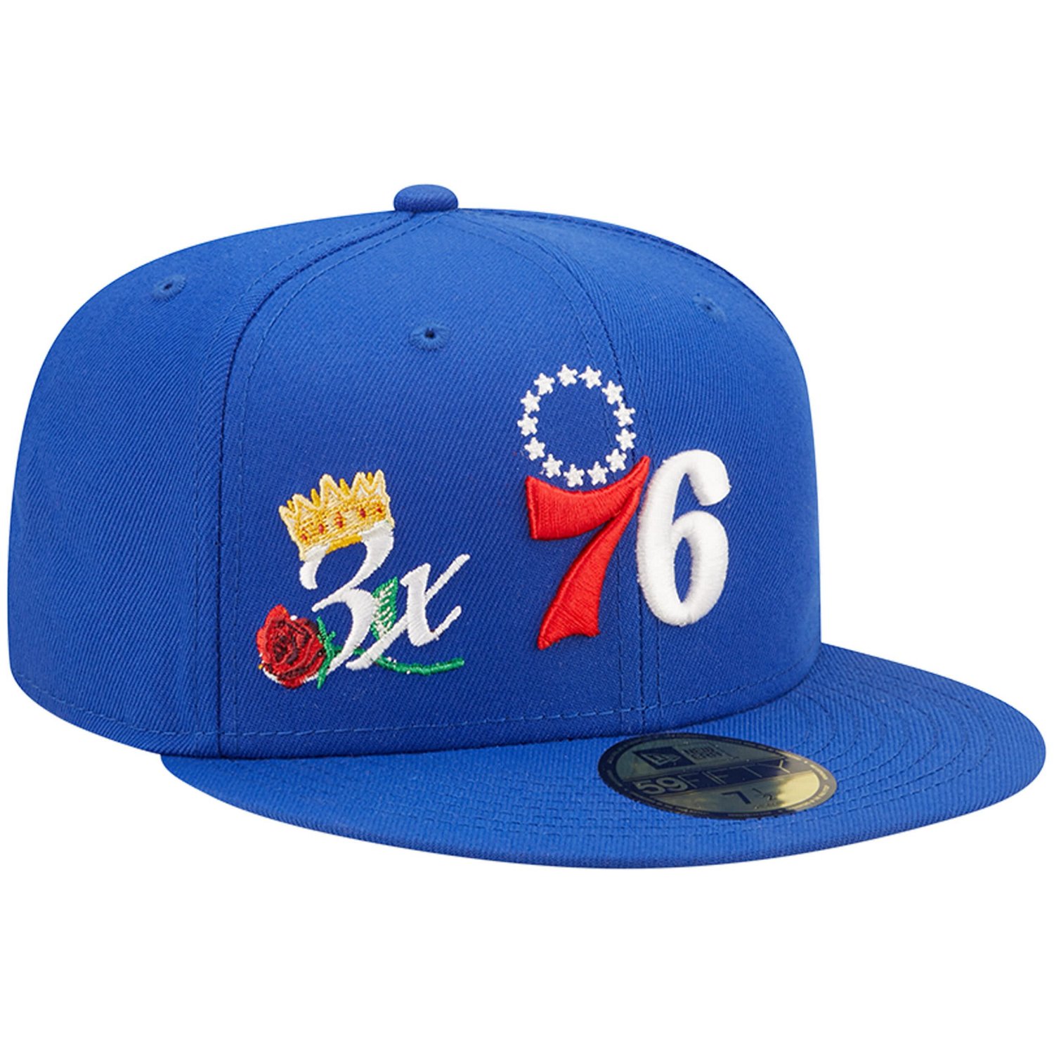 New Era Philadelphia 76ers 3x NBA Finals Champions Crown 59FIFTY Fitted Hat - view number 3