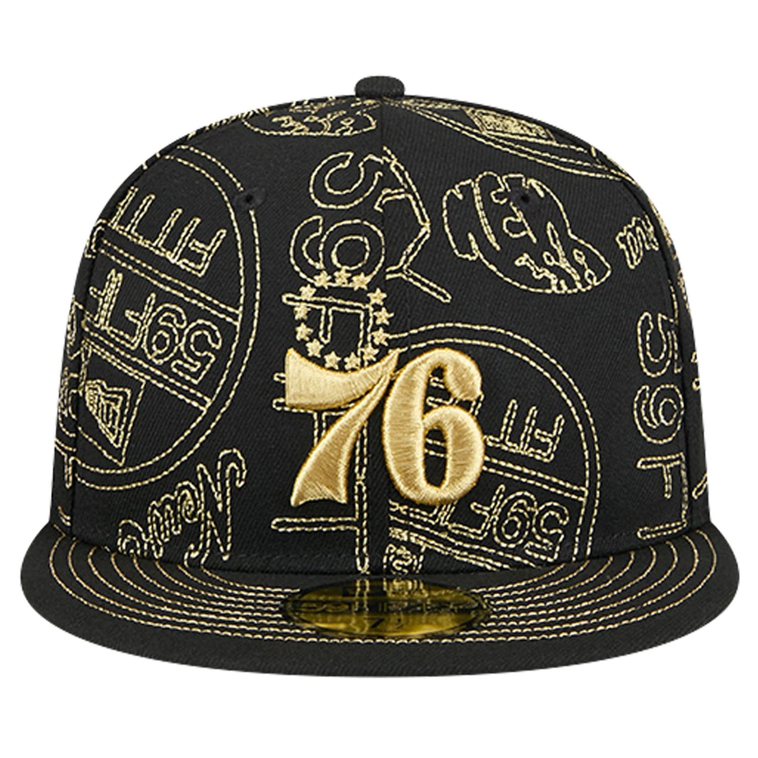 New Era Philadelphia 76ers 59FIFTY Day Allover Print Stencil Fitted Hat - view number 2
