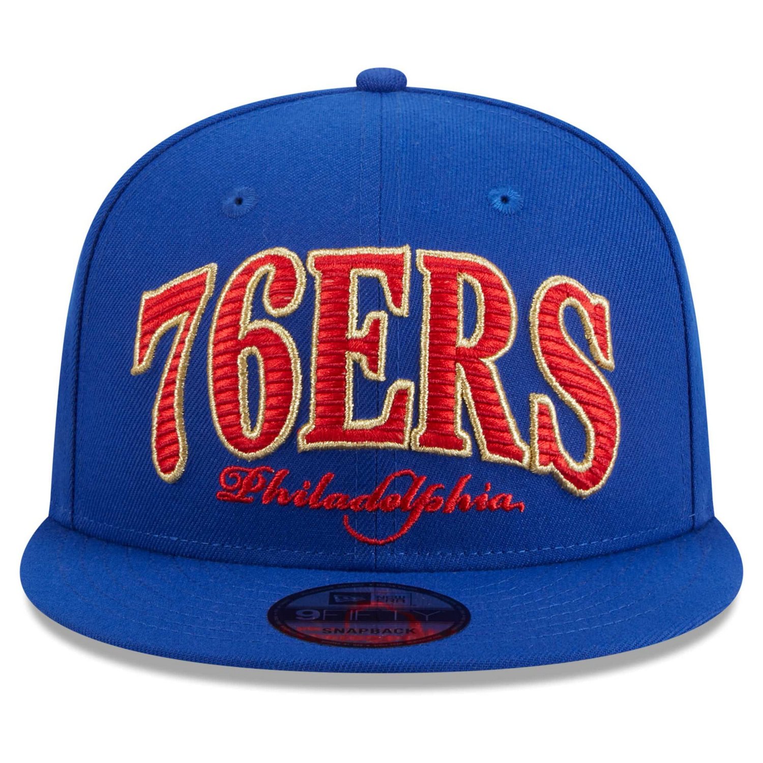 New Era Philadelphia 76ers Golden Tall Text 9FIFTY Snapback Hat