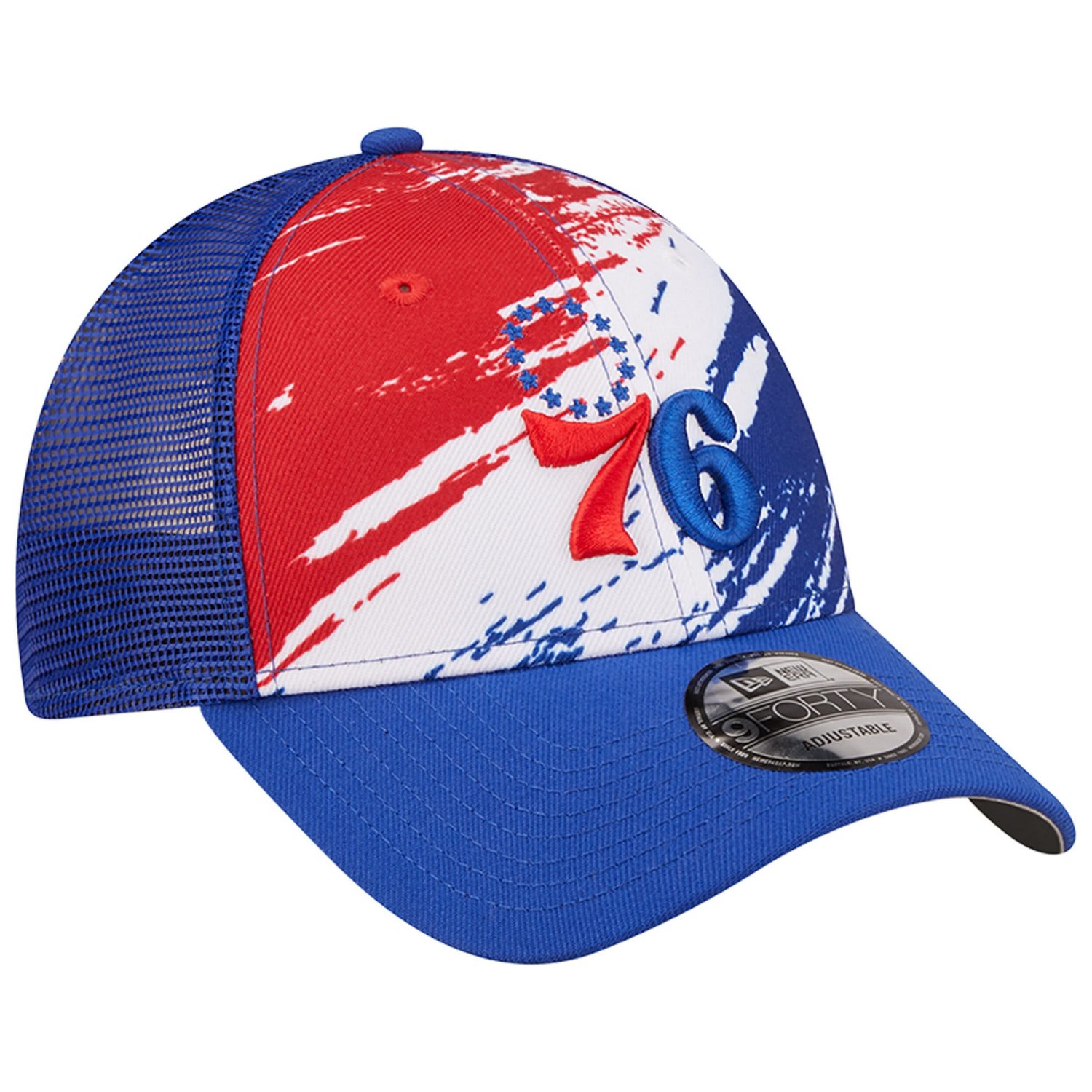 New Era Philadelphia 76ers Marble 9FORTY Trucker Snapback Hat