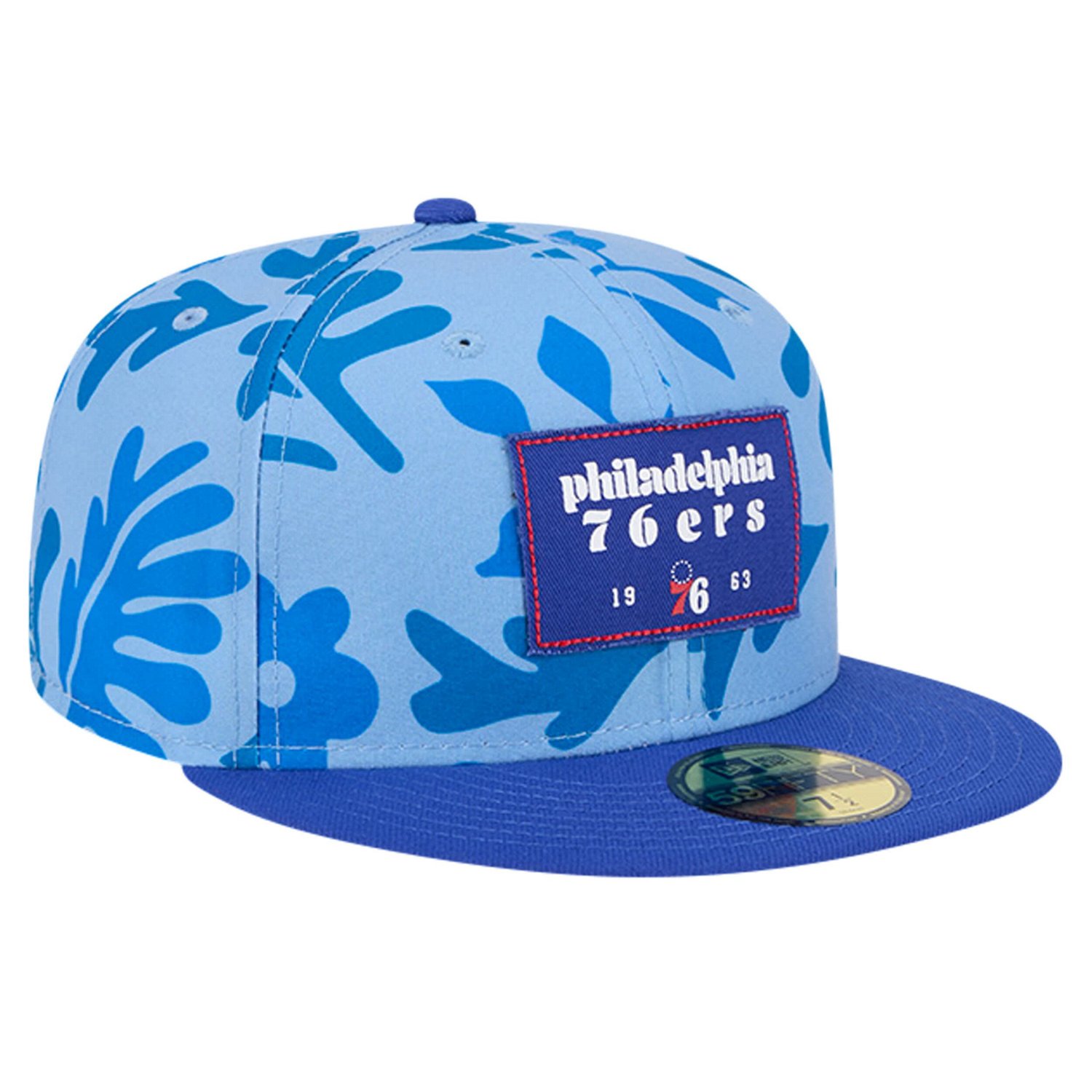 New Era Philadelphia 76ers Palm Fronds 2-Tone 59FIFTY Fitted Hat - view number 3