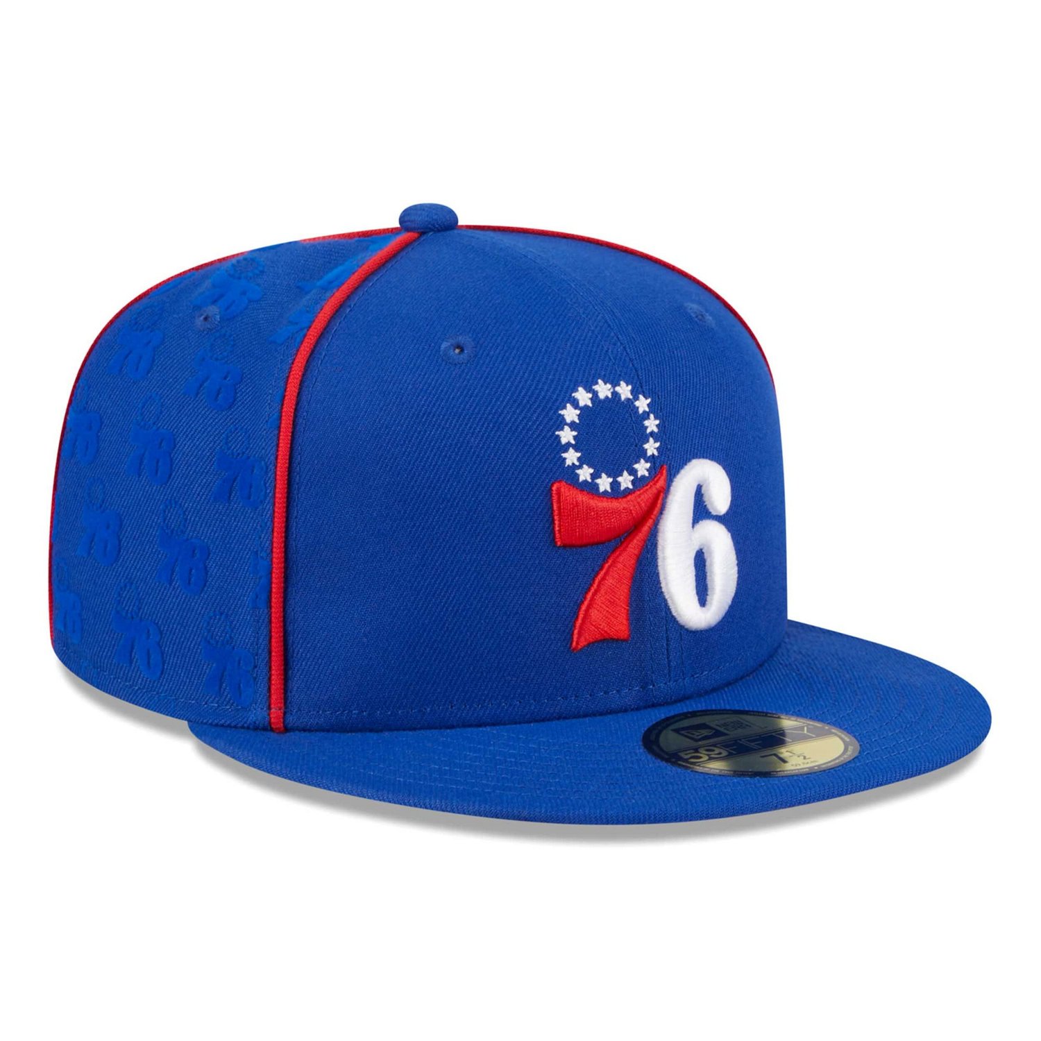 New Era Philadelphia 76ers Piped  Flocked 59Fifty Fitted Hat - view number 3
