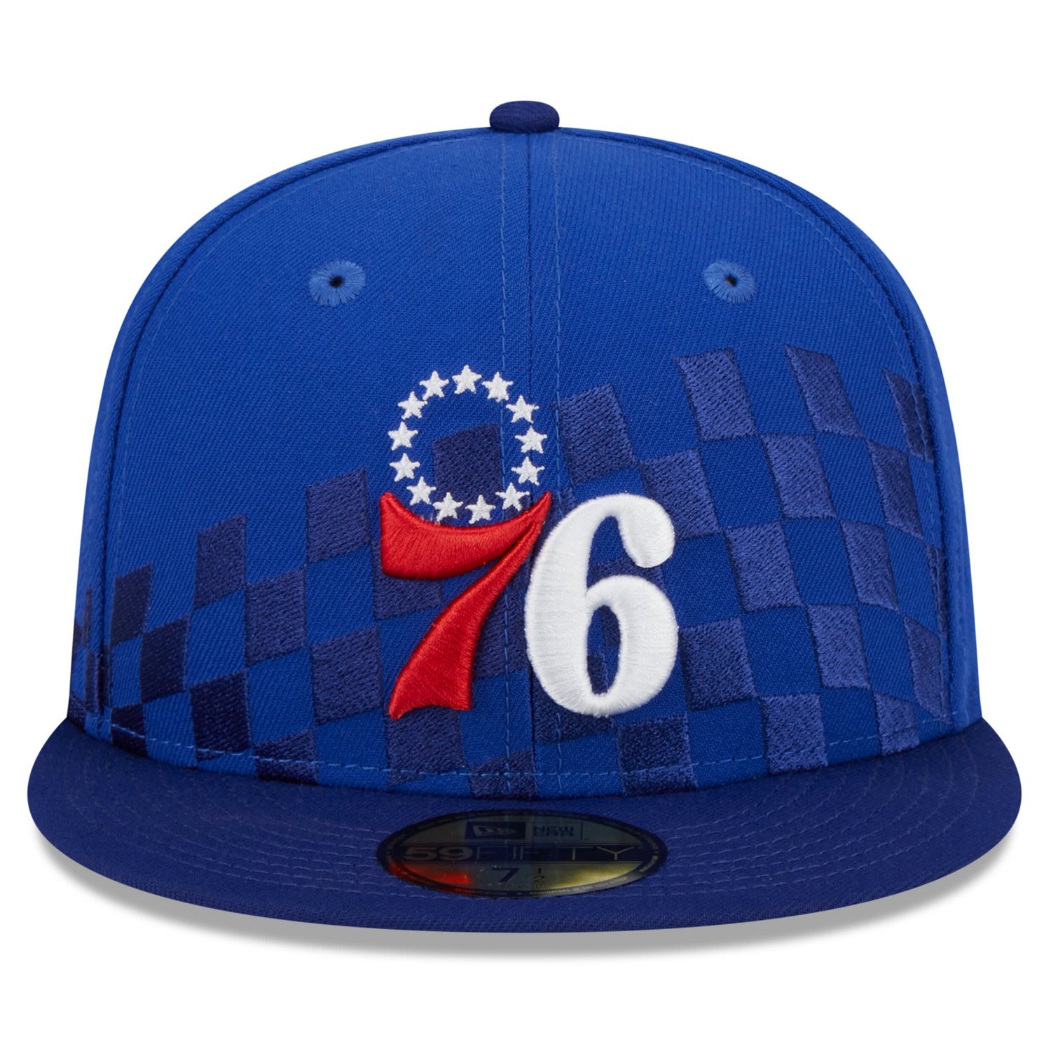New Era Philadelphia 76ers Rally Drive Checkerboard 59FIFTY Crown Fitted Hat