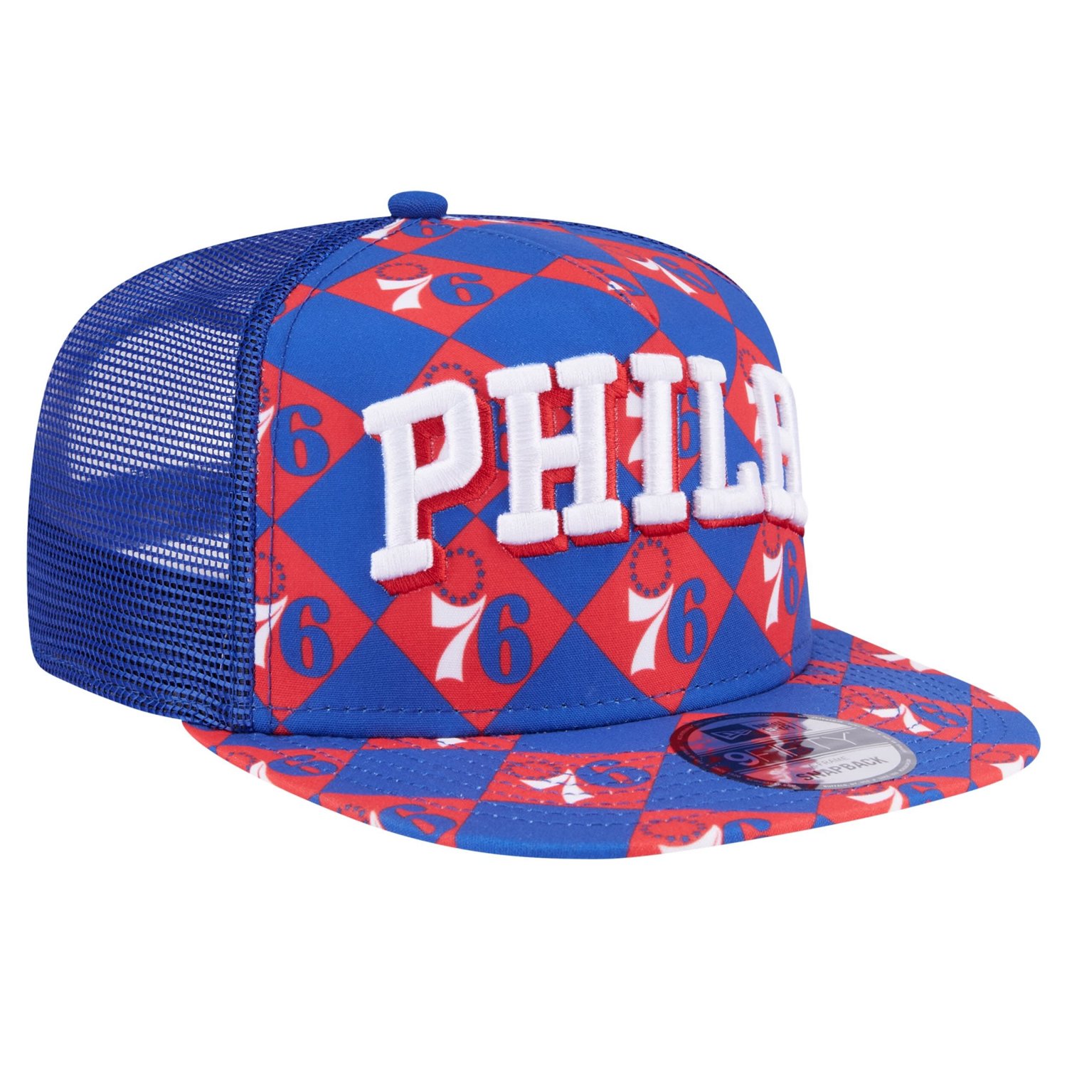 New Era Philadelphia 76ers Seeing Diamonds A-Frame Trucker 9FIFTY Snapback Hat