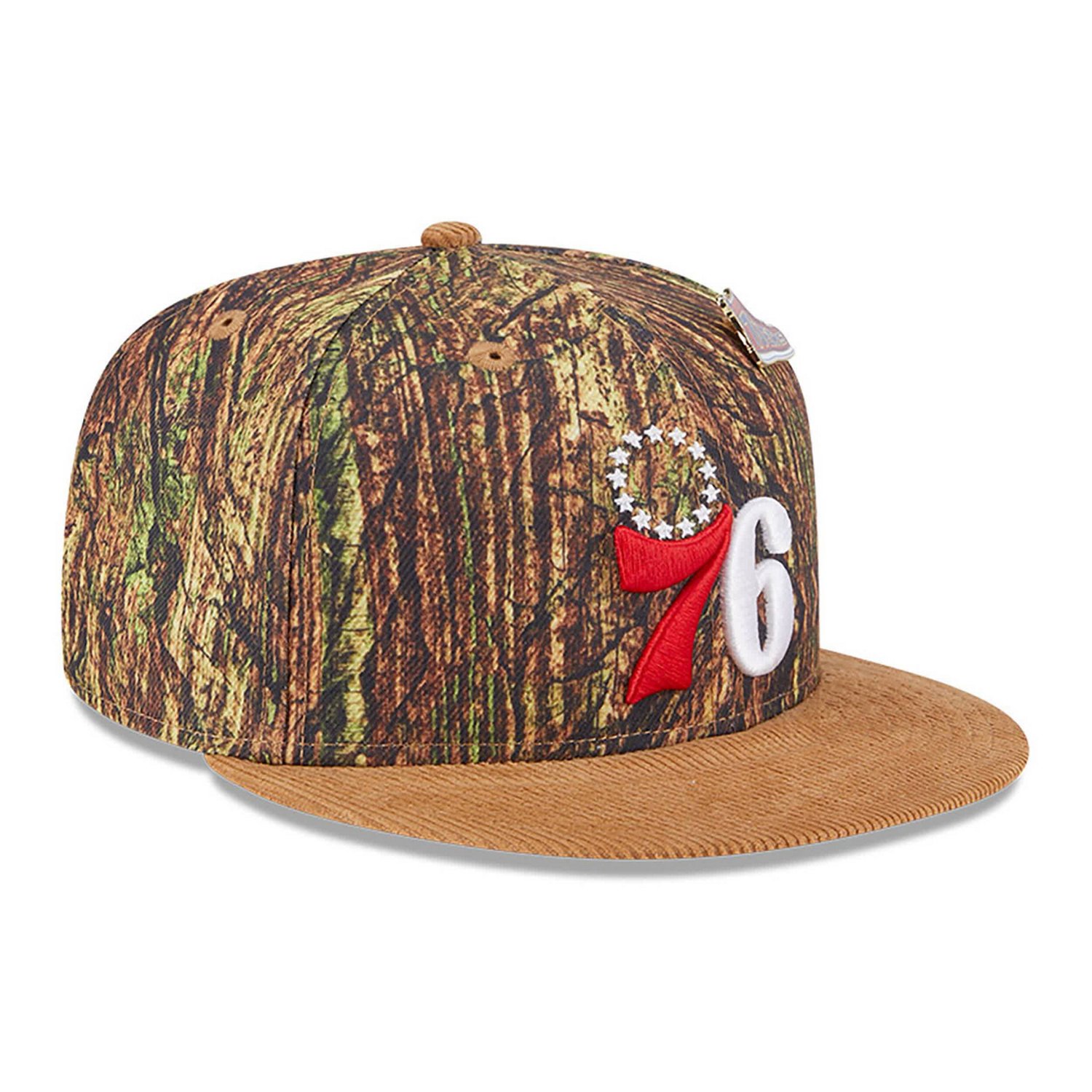 New Era Philadelphia 76ers Victory Grove Forest Sneaker Pin 9FIFTY Snapback Hat                                                  - view number 3