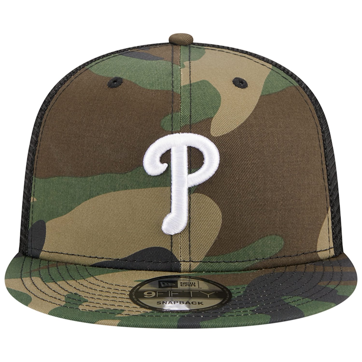 New Era Philadelphia Phillies Woodland Trucker 9FIFTY Snapback Hat - view number 2