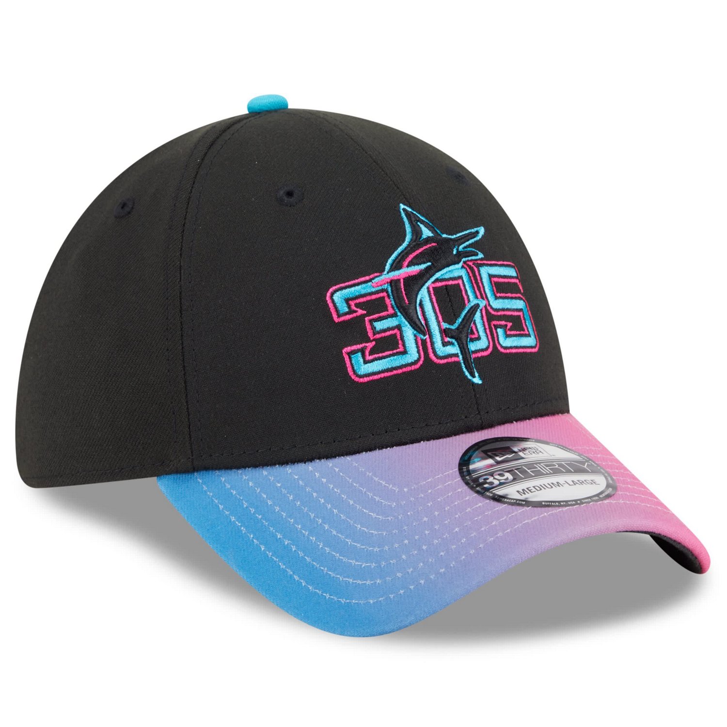New Era Pink Miami Marlins 2025 City Connect 39THIRTY Flex Hat - view number 3