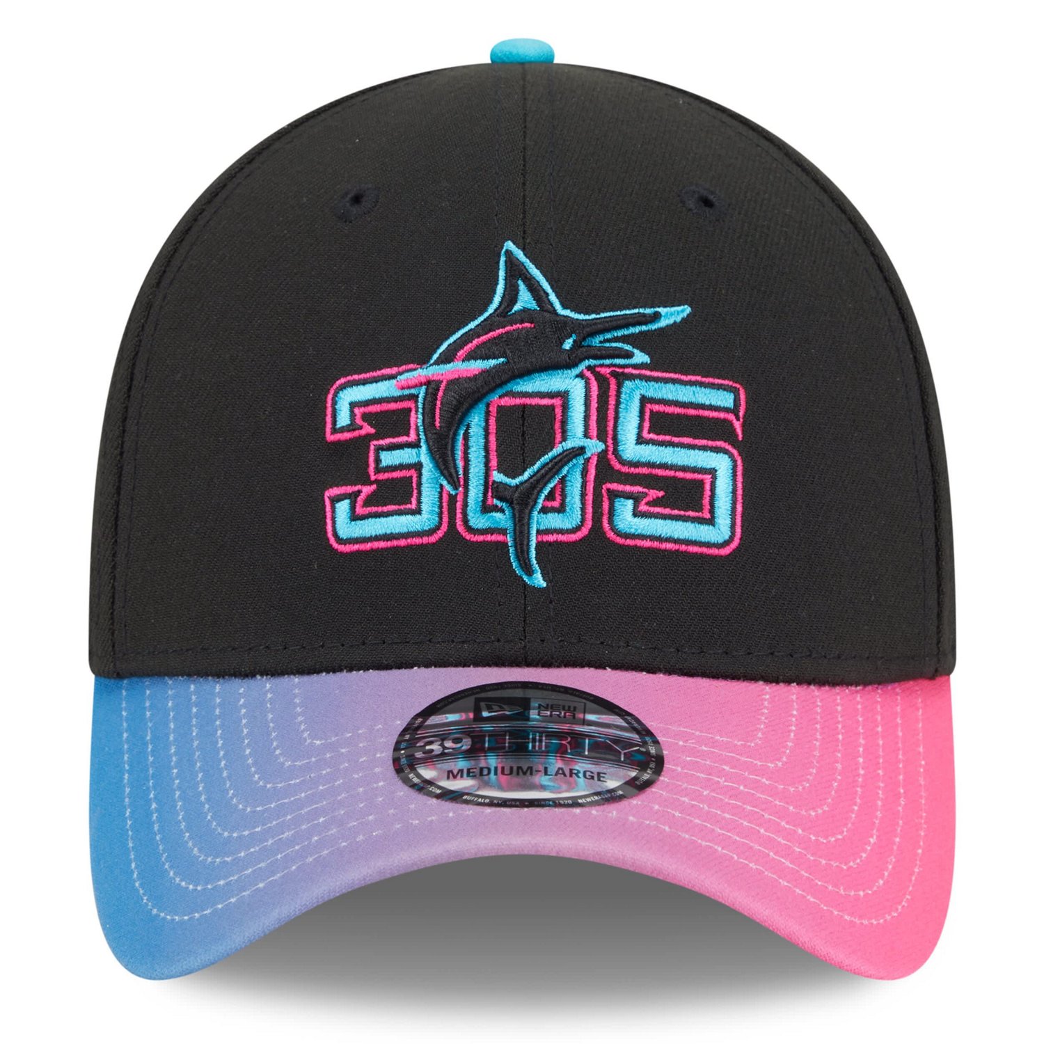 New Era Pink Miami Marlins 2025 City Connect 39THIRTY Flex Hat - view number 2
