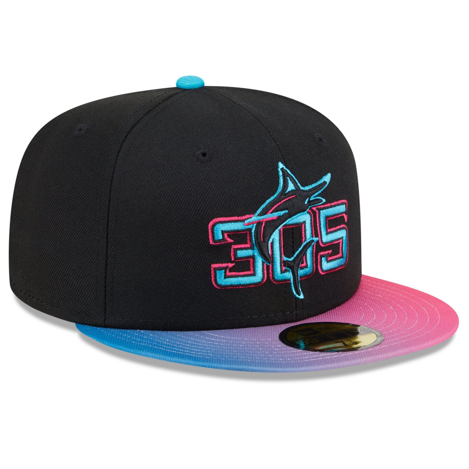 New Era Pink Miami Marlins 2025 City Connect 59FIFTY Fitted Hat - view number 3
