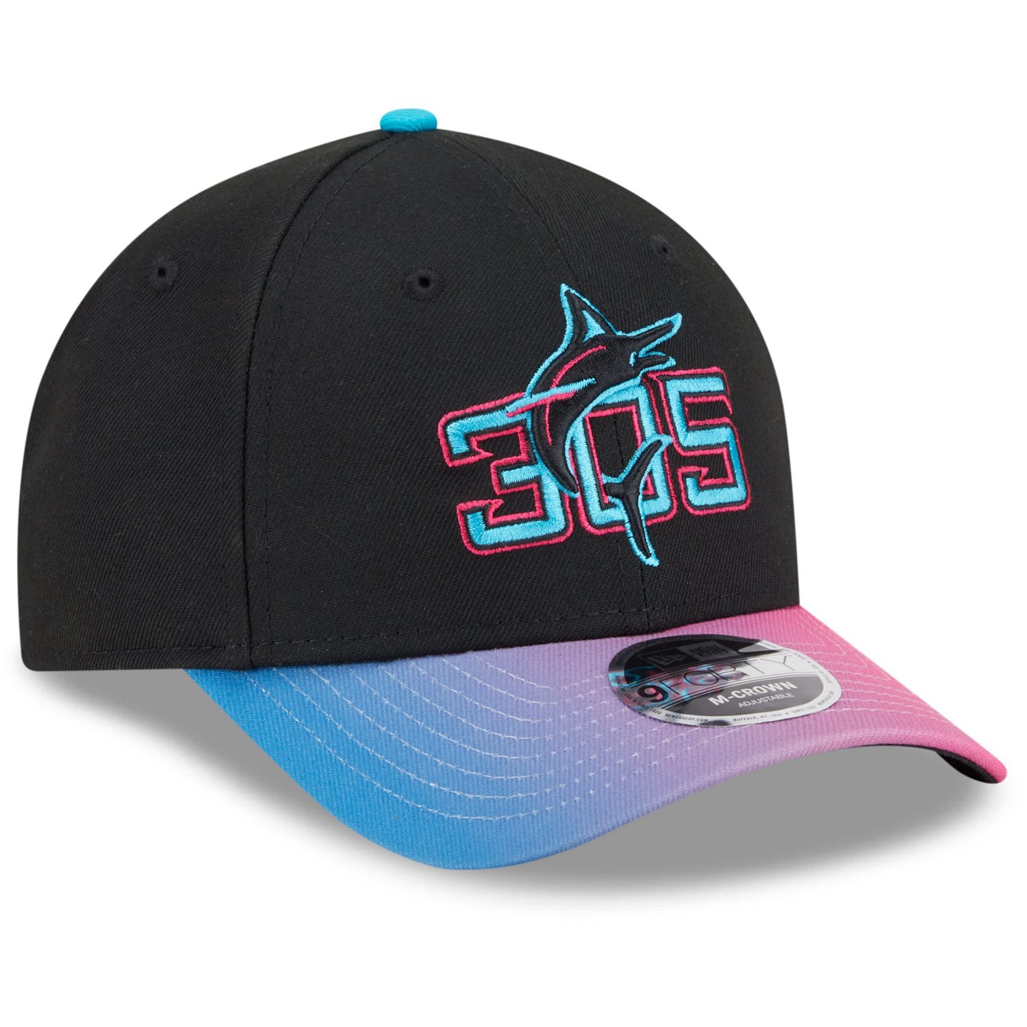 New Era Pink Miami Marlins 2025 City Connect 9FORTY M-Crown Adjustable Hat - view number 2