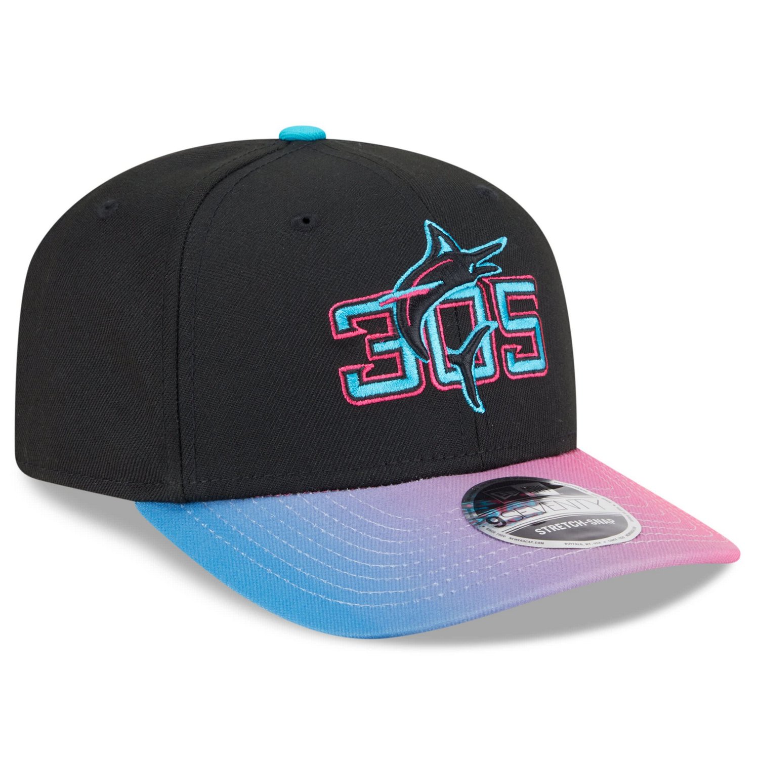 New Era Pink Miami Marlins 2025 City Connect 9SEVENTY Adjustable Hat - view number 3