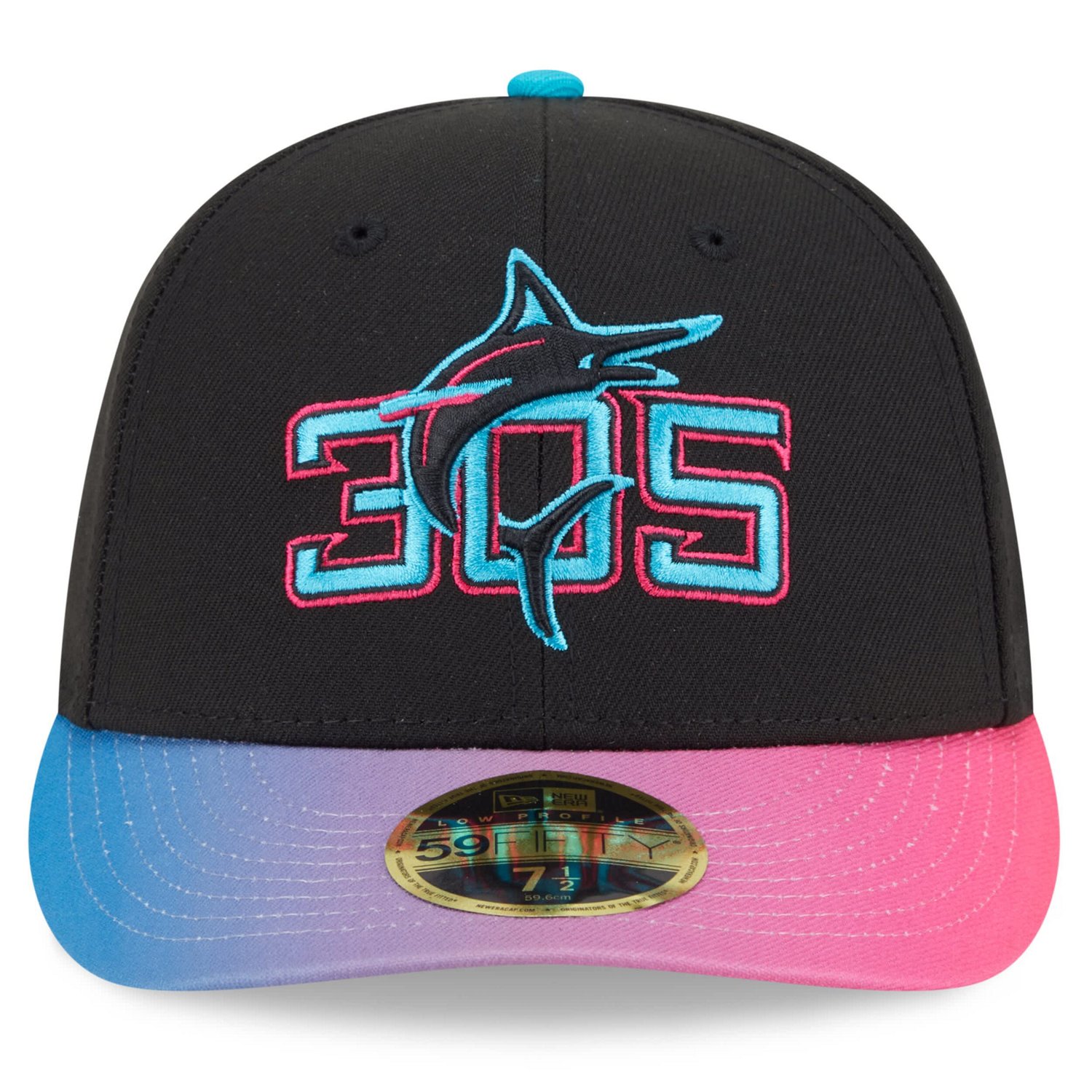 New Era Pink Miami Marlins 2025 City Connect Low Profile 59FIFTY Fitted Hat                                                      - view number 2