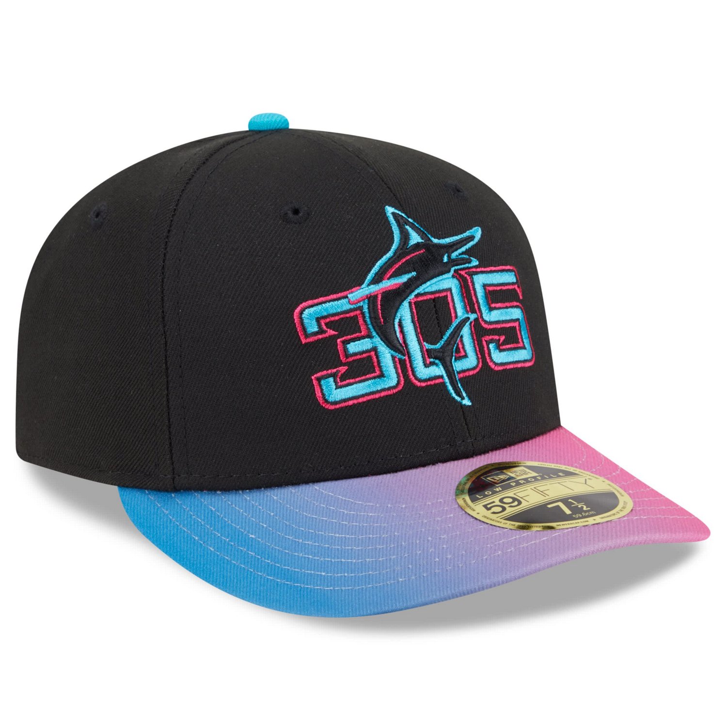 New Era Pink Miami Marlins 2025 City Connect Low Profile 59FIFTY Fitted Hat                                                      - view number 3