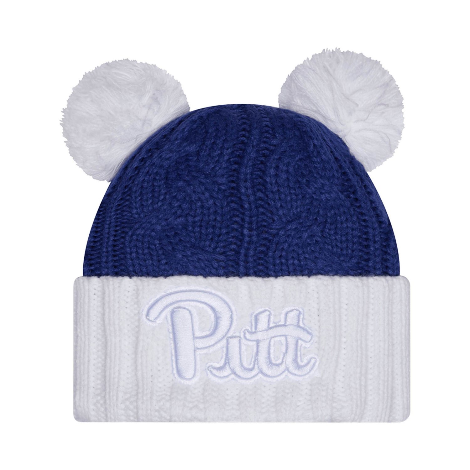 New Era Pitt Panthers Tonal Cuffed Knit Hat with Double Poms
