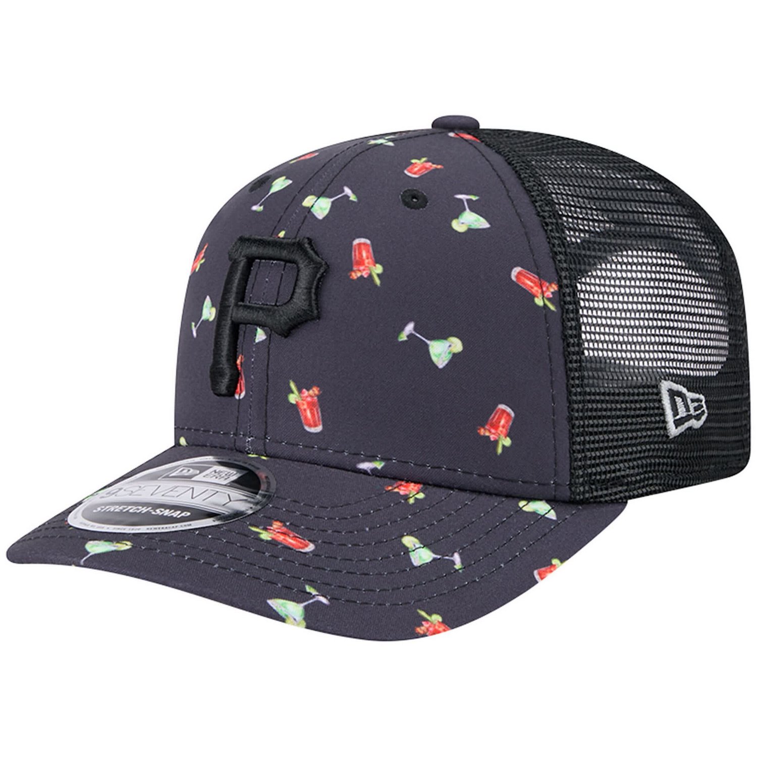 New Era Pittsburgh Pirates Adventure Drinks Pattern 9SEVENTY Stretch-Snap Hat