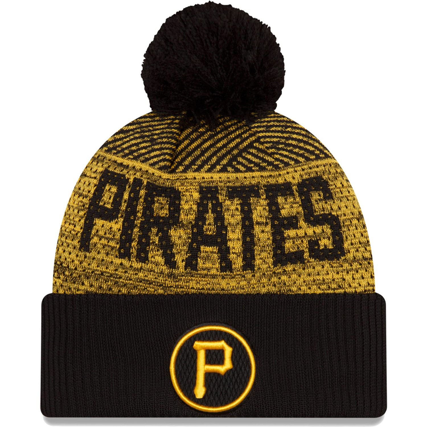 New Era Pittsburgh Pirates Authentic Collection Sport Cuffed Knit Hat with Pom