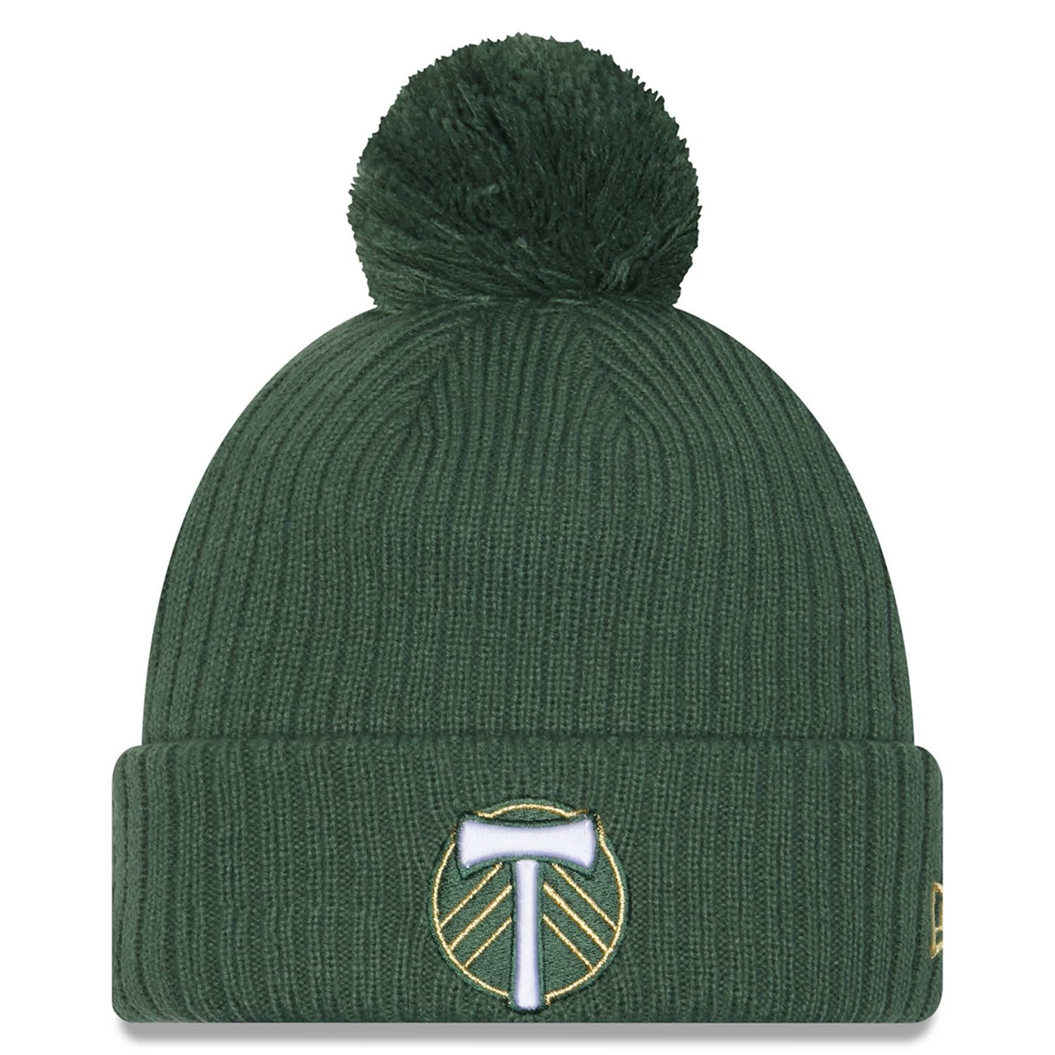 New Era Portland Timbers 2025 Jersey Hook Cuffed Knit Hat with Pom