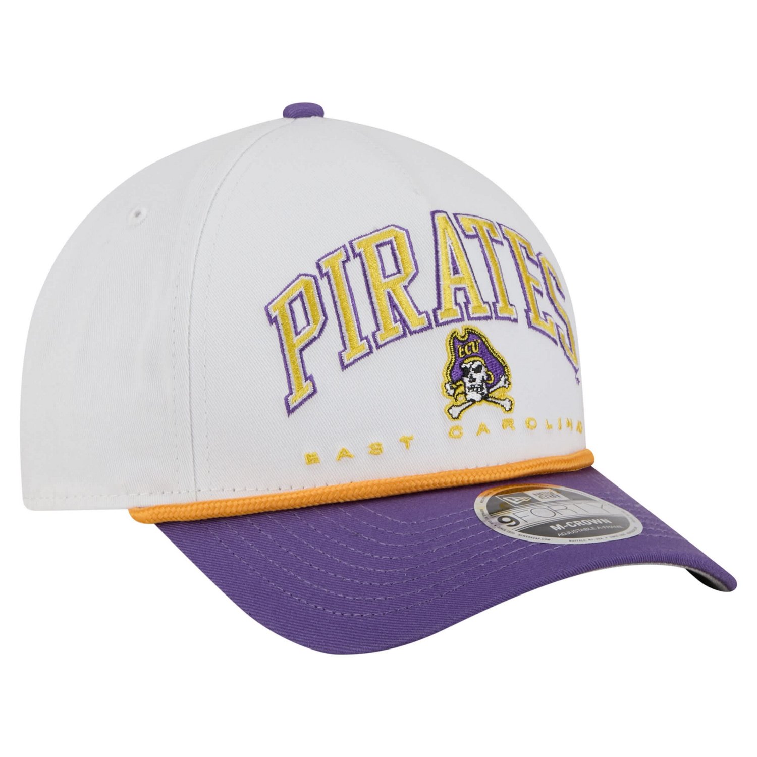 New Era Purple ECU Pirates Arch Two-Tone Rope 9FORTY A-Frame M-Crown Adjustable Hat - view number 3