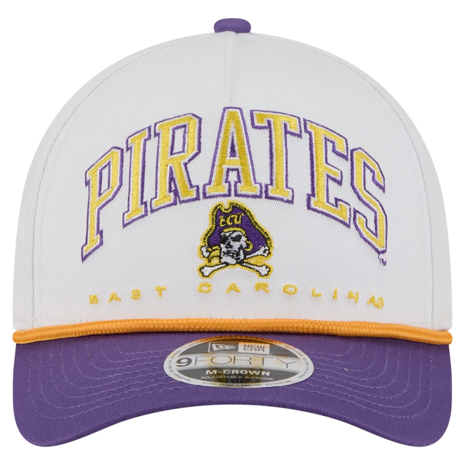 New Era Purple ECU Pirates Arch Two-Tone Rope 9FORTY A-Frame M-Crown Adjustable Hat - view number 2