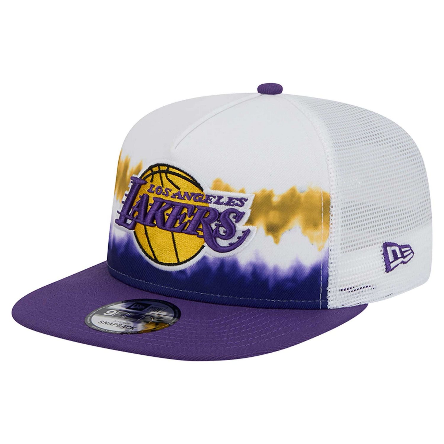 New Era Purple Los Angeles Lakers Dip-Dye 9FIFTY A-Frame Trucker Snapback Hat